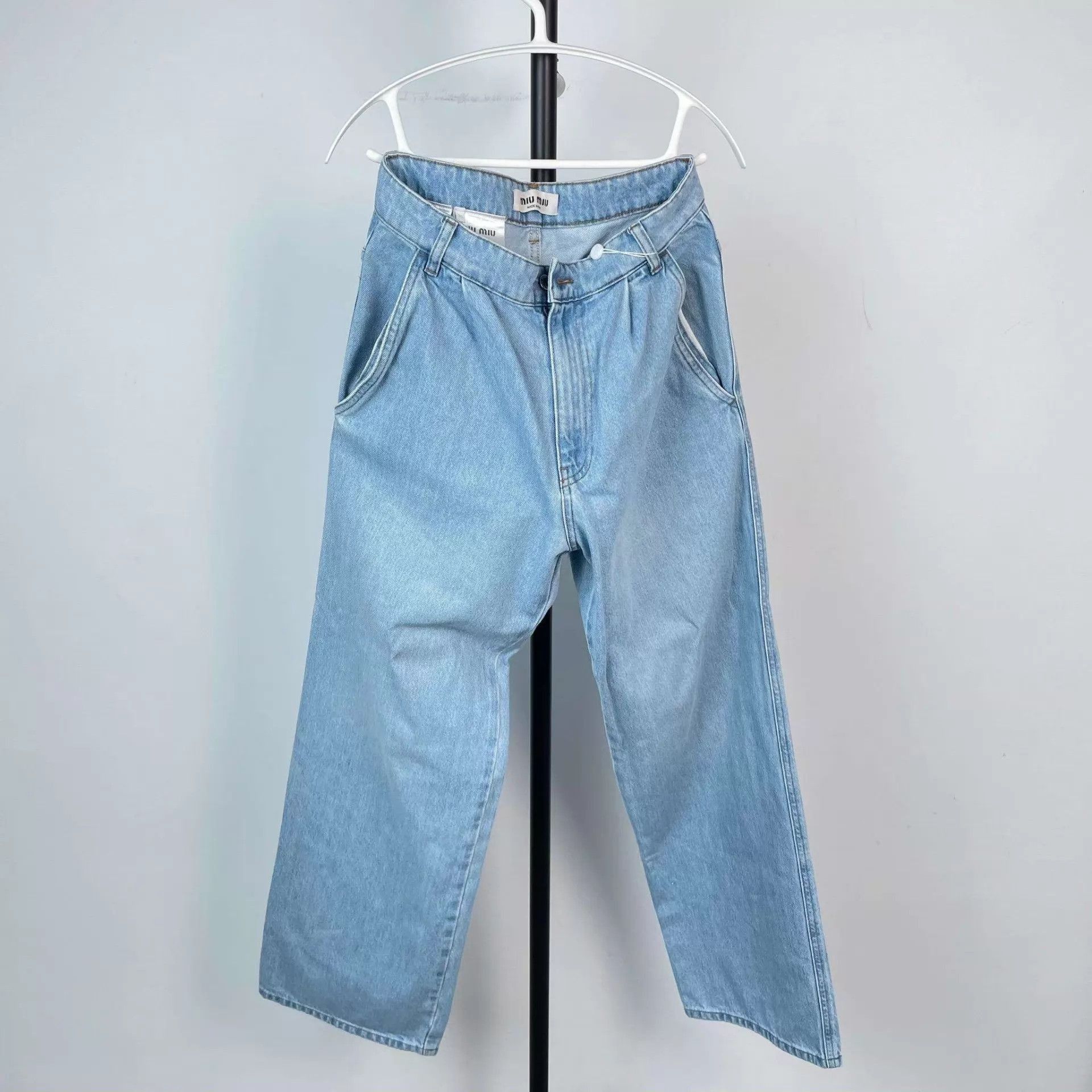 Miu Miu Blue Denim Straight-Leg Pants Size US 36 / EU 52 - 1 Thumbnail