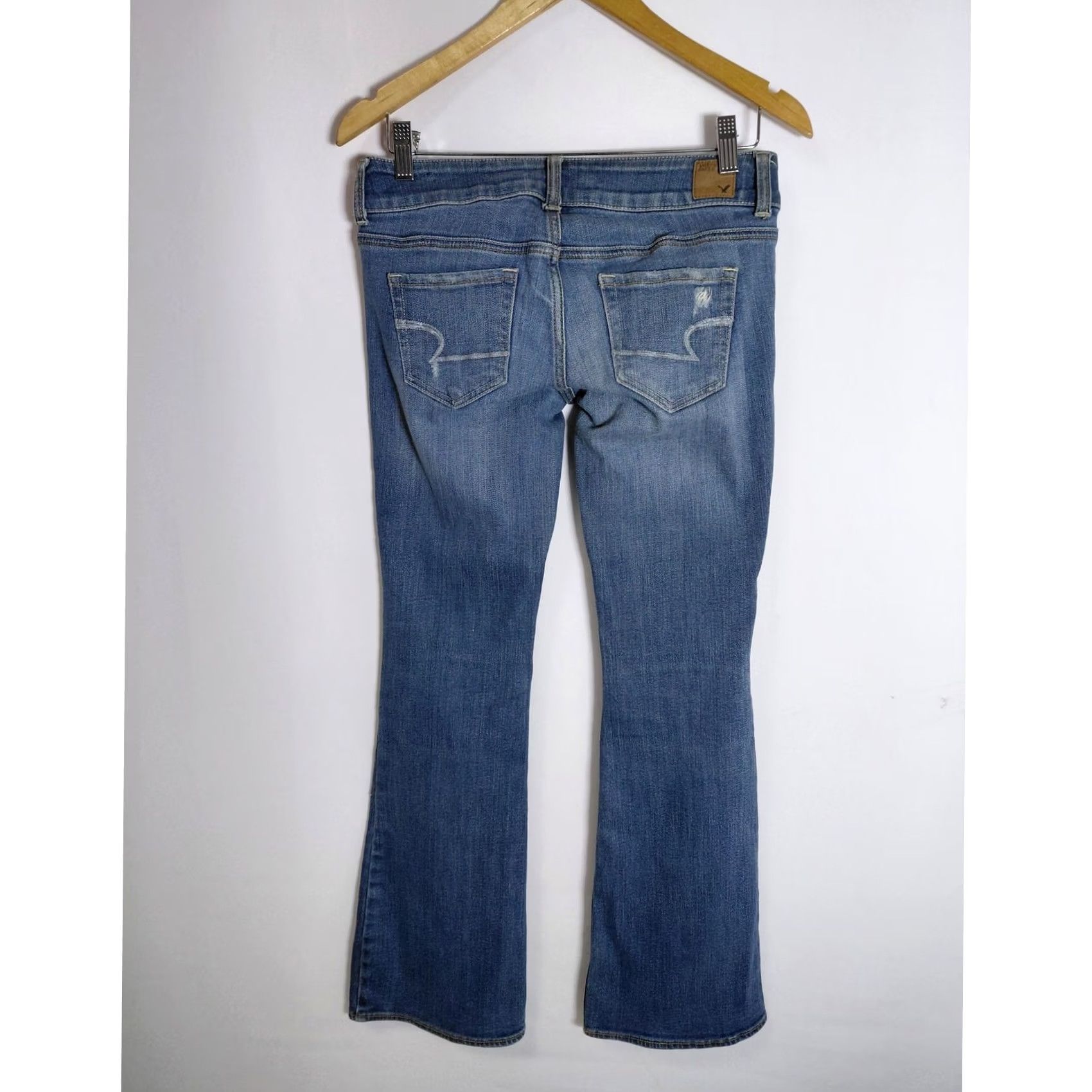 Vintage American Eagle Jeans Womens 4 Blue Artist Stretch Flare Solid Denim Women Size Size 27" / US 4 / IT 40 - 2 Thumbnail