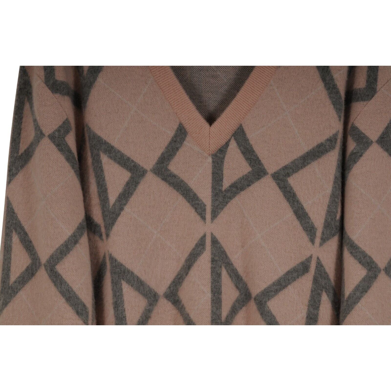 Dior Diamond Pattern V Neck Sweater Pink Gray Cashmere Size US M / EU 48-50 / 2 - 3 Thumbnail
