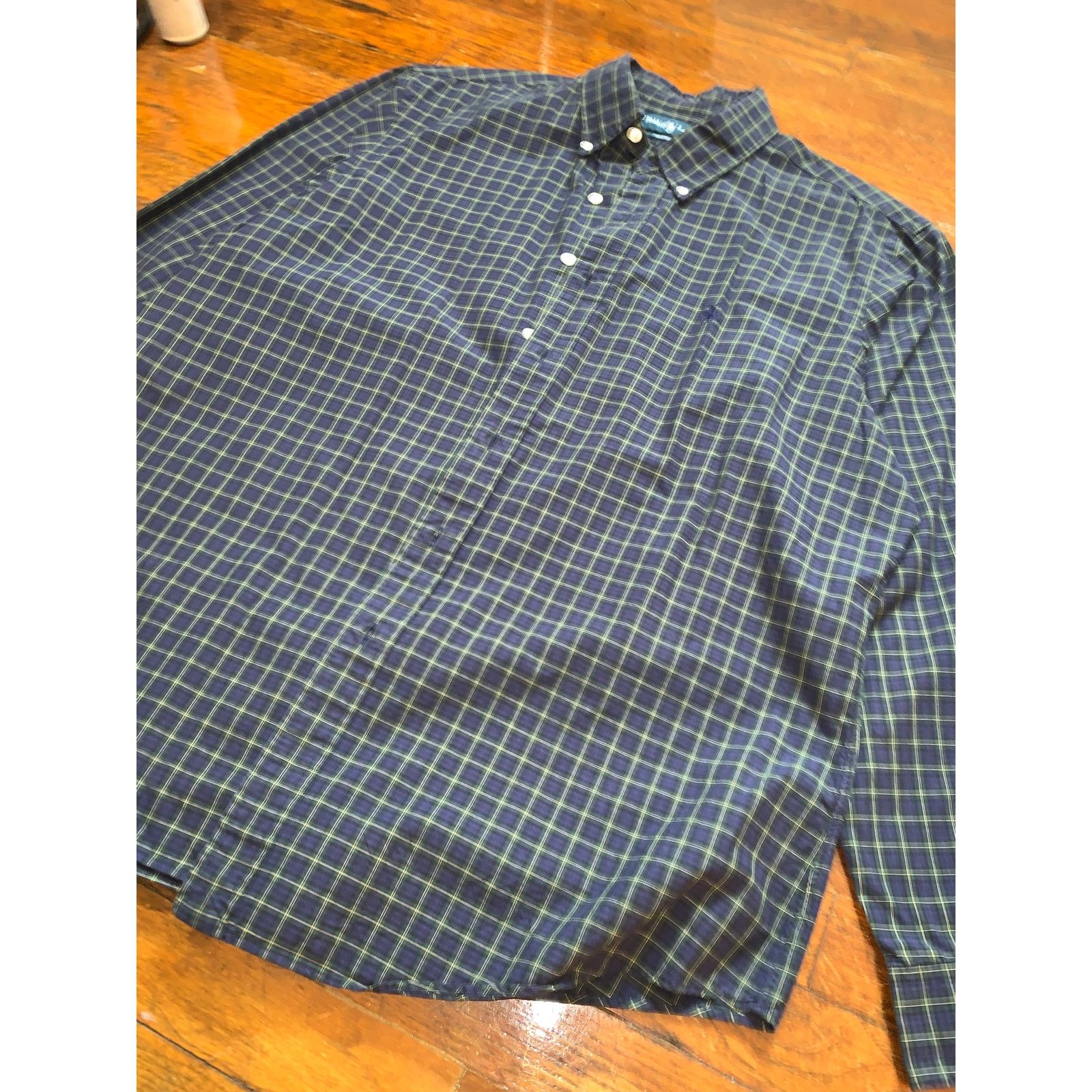Ralph Lauren Ralph Lauren Custom Fit Shirt XL Navy Green Check 17.5 Size US XL / EU 56 / 4 - 2 Thumbnail