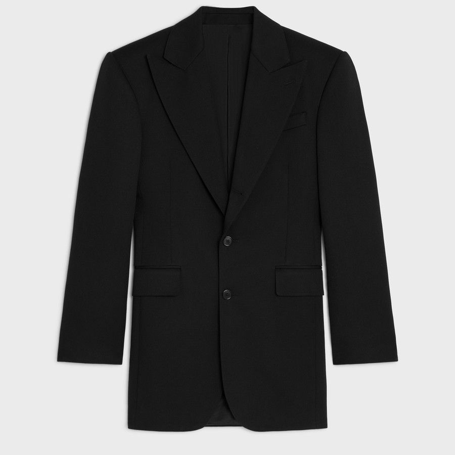 o1d2blof0226 Single-Breasted Wool Jacket in Black