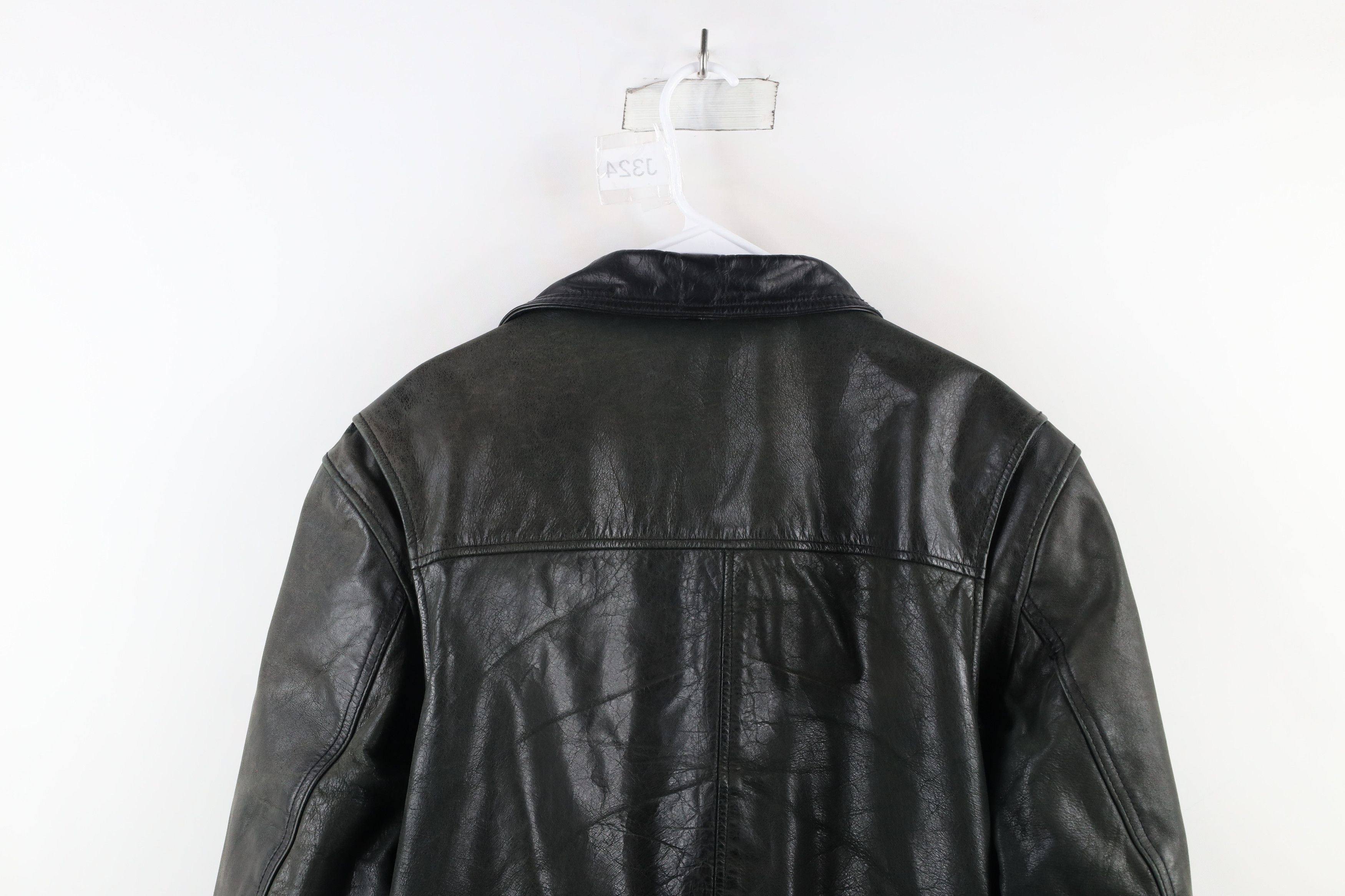 Vintage Vintage 90s Streetwear Full Zip Leather Flight Bomber Jacket Size US XL / EU 56 / 4 - 17 Thumbnail