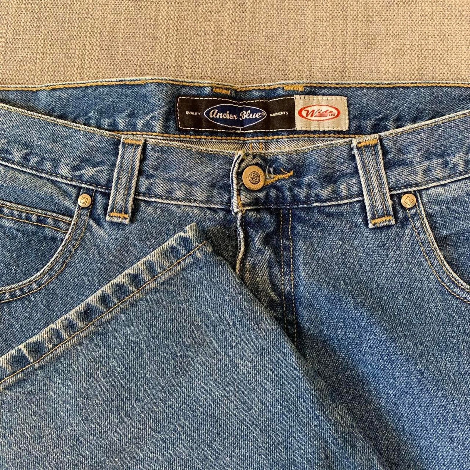 Anchor Blue Y2K Anchor Blue Wide Leg Denim Jeans Size US 37 - 1 Thumbnail