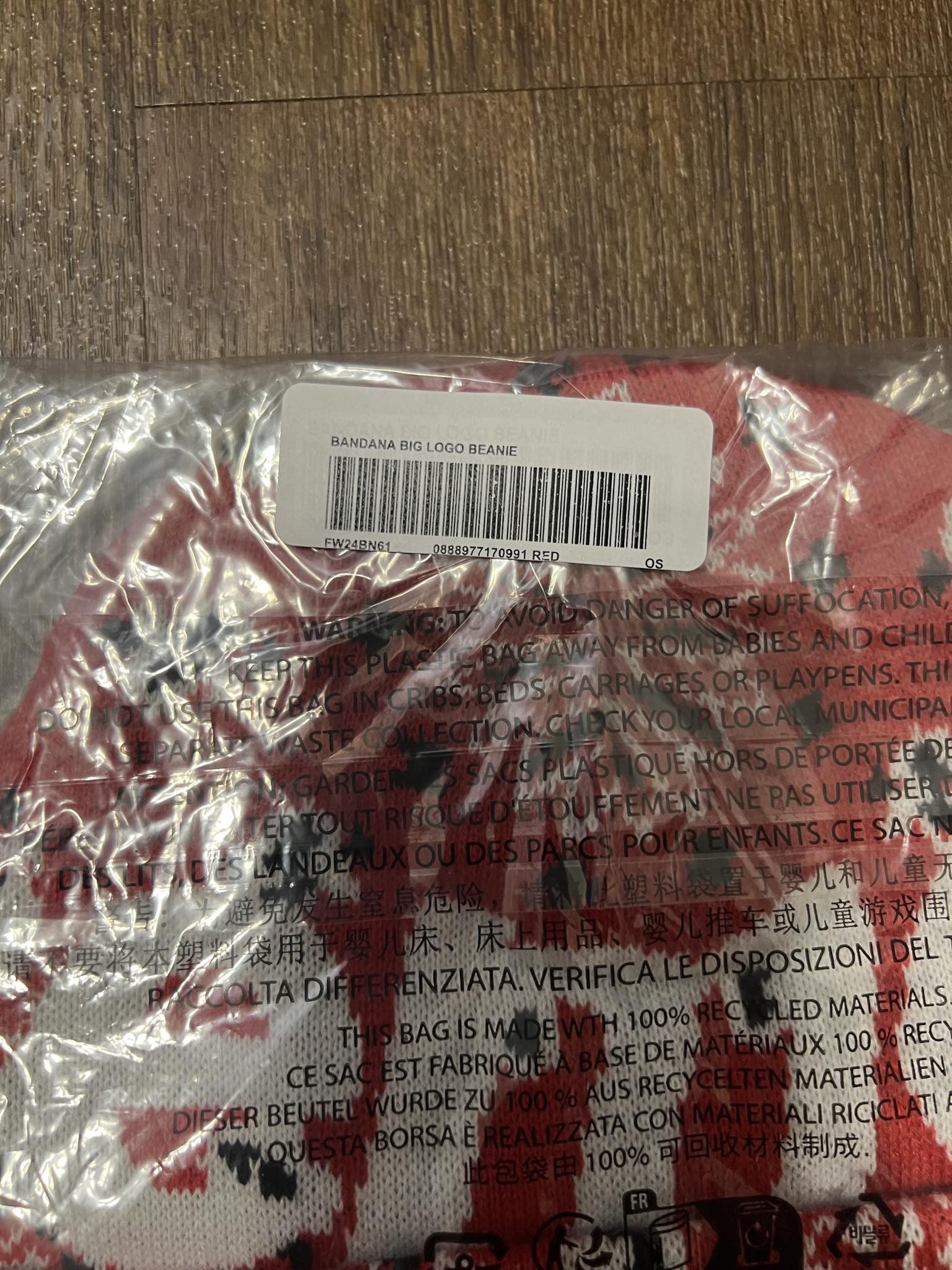 Supreme Supreme Bandana Big Logo Beanie Red FW 2024 Size ONE SIZE - 3 Thumbnail