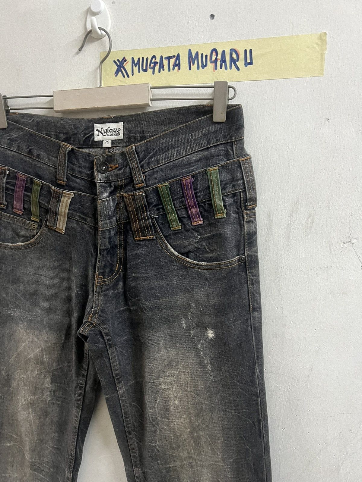 4GSELLER × Japanese Brand DOUBLE WAIST BLACK FADED NYLAUS DENIM PANT Size US 30 / EU 46 - 7 Thumbnail