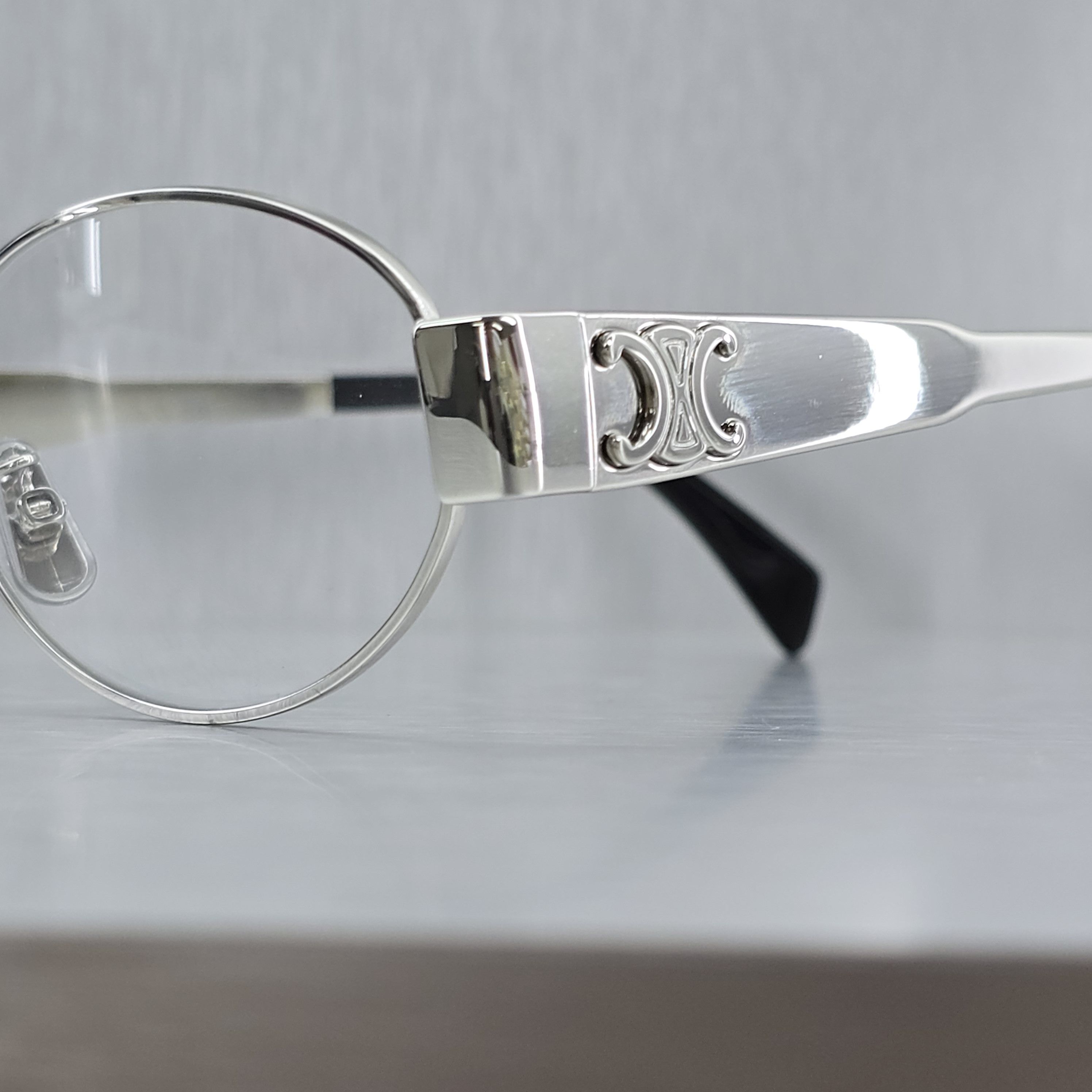 Celine CELINE Metal Triomphe CL50140U 016 Oval Glasses SILVER Size ONE SIZE - 8 Thumbnail