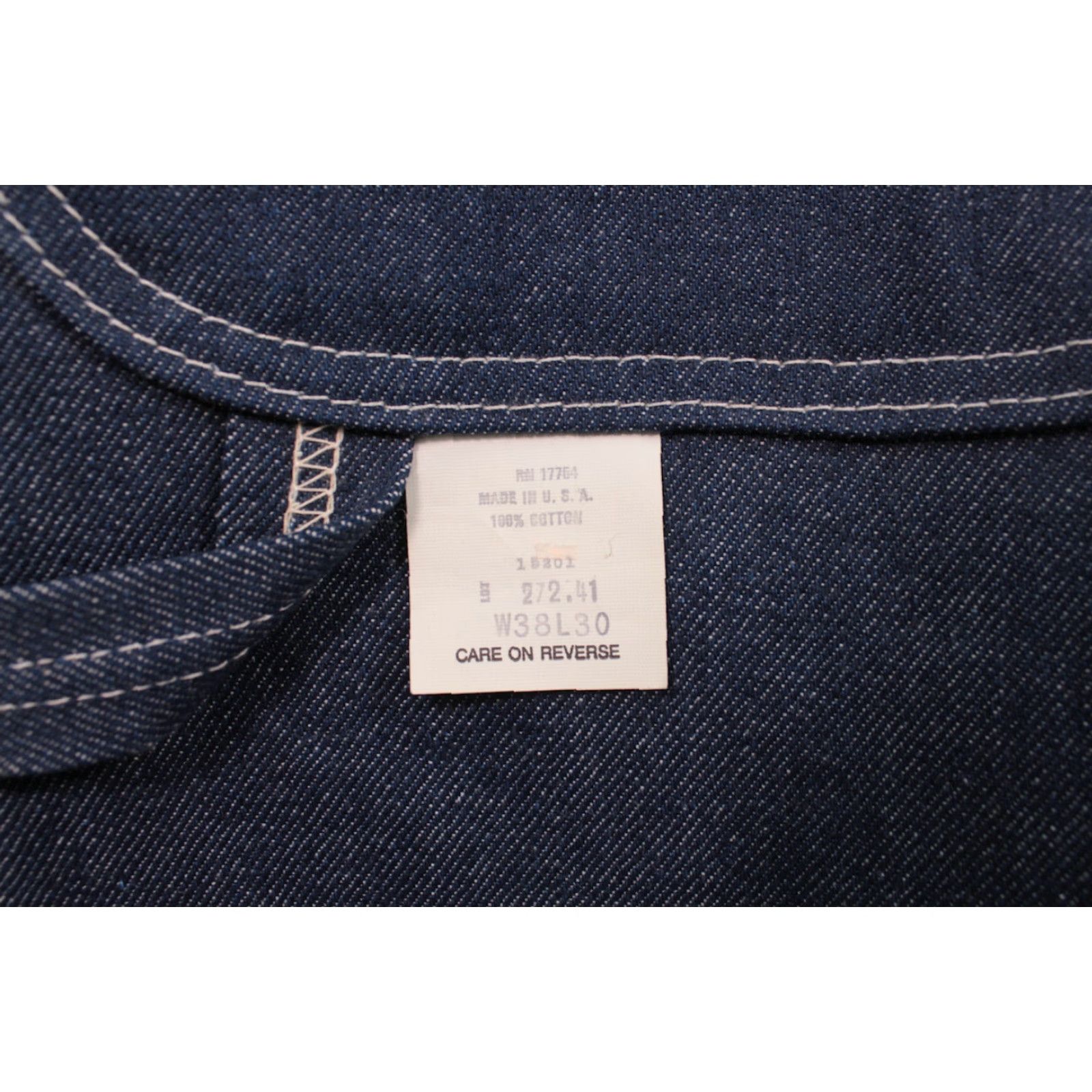 Vintage VINTAGE Key Overalls Denim 70s 80s 38x30 Dark Wash NOS 70s-80s denim Workwear Mens/Unisex Size US 38 / EU 54 - 7 Thumbnail
