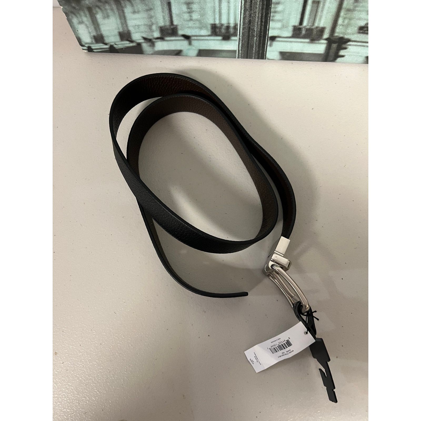 Coach Coach 64840 Double-Sided Pin Buckle Leather Belt Black Size 38 - 7 Thumbnail