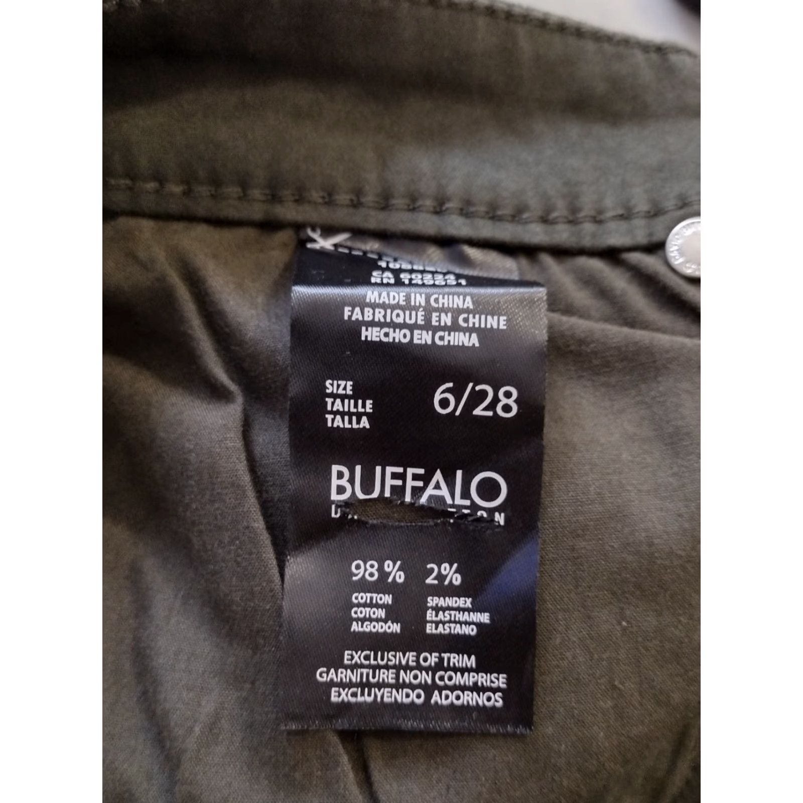 Buffalo David Bitton Buffalo David Bitton Jeans Olive Green Skinny Stretch 6 Women Cotton Blend Denim 28 Inseam Mid Rise Button Zipper 5-Pocket Classic Size 28" / US 6 / IT 42 - 5 Thumbnail