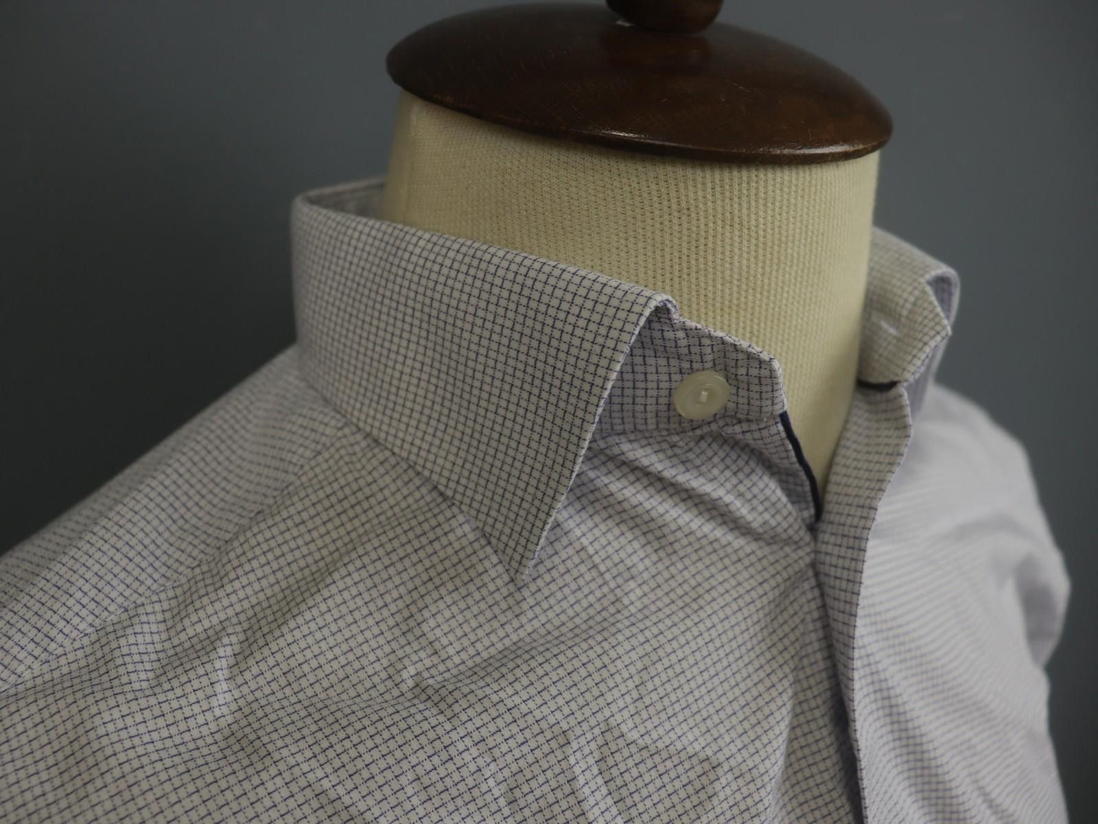 Eton Eton White Geometric 100% Cotton Dress Shirt Size 41 Size 38R - 5 Thumbnail