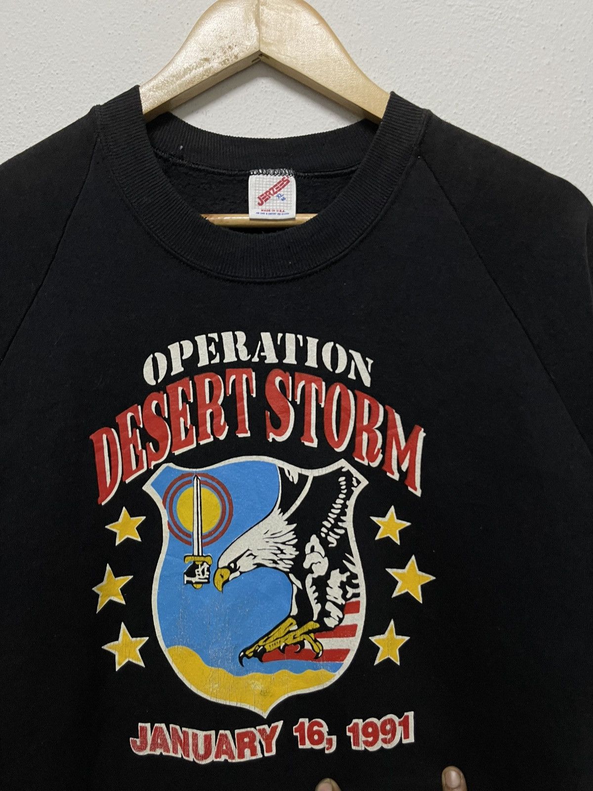 Vintage 90s OPERATION DESSERT STORM US MILITARY SWEATSHIRT SUNFADED Size US XL / EU 56 / 4 - 5 Thumbnail