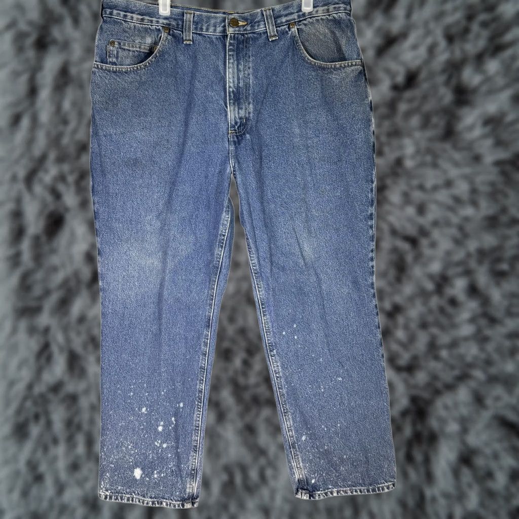 Carhartt VINTAGE Carhartt Jeans Mens 34x32 Blue Relaxed Fit Workwear Denim Pants 34x32 Mens Regular Blue Carhartt 381-83 Size US 34 / EU 50 - 1 Thumbnail