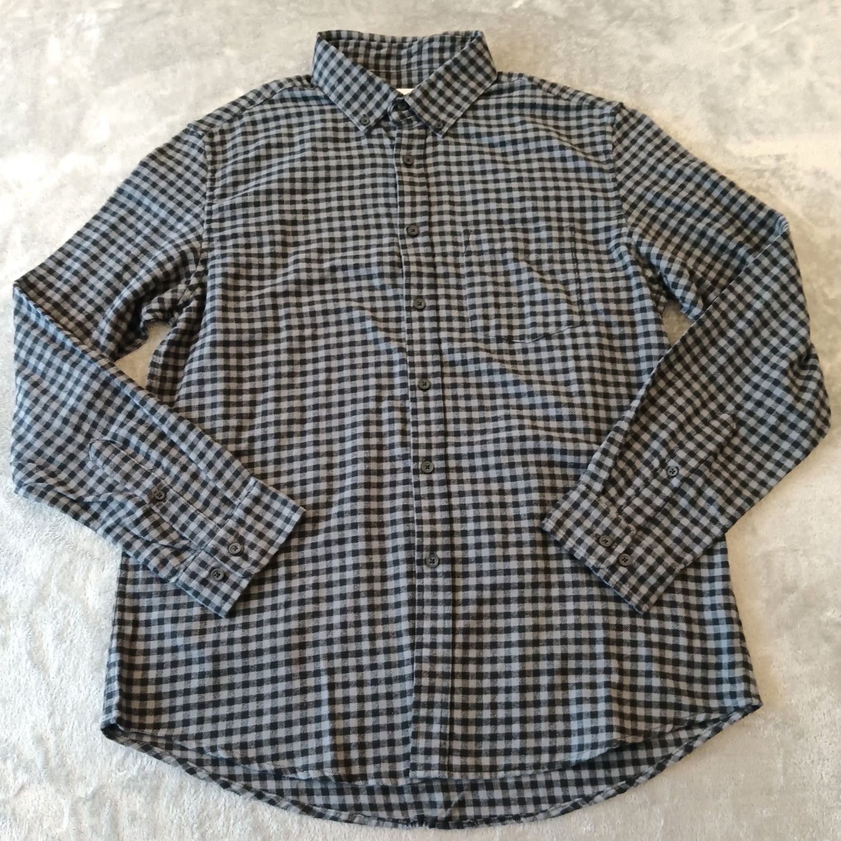 Vintage Goodfellow & Co Shirt Mens L Black Gray Plaid Long Sleeve Button-Down Flannel Size US L / EU 52-54 / 3 - 2 Thumbnail