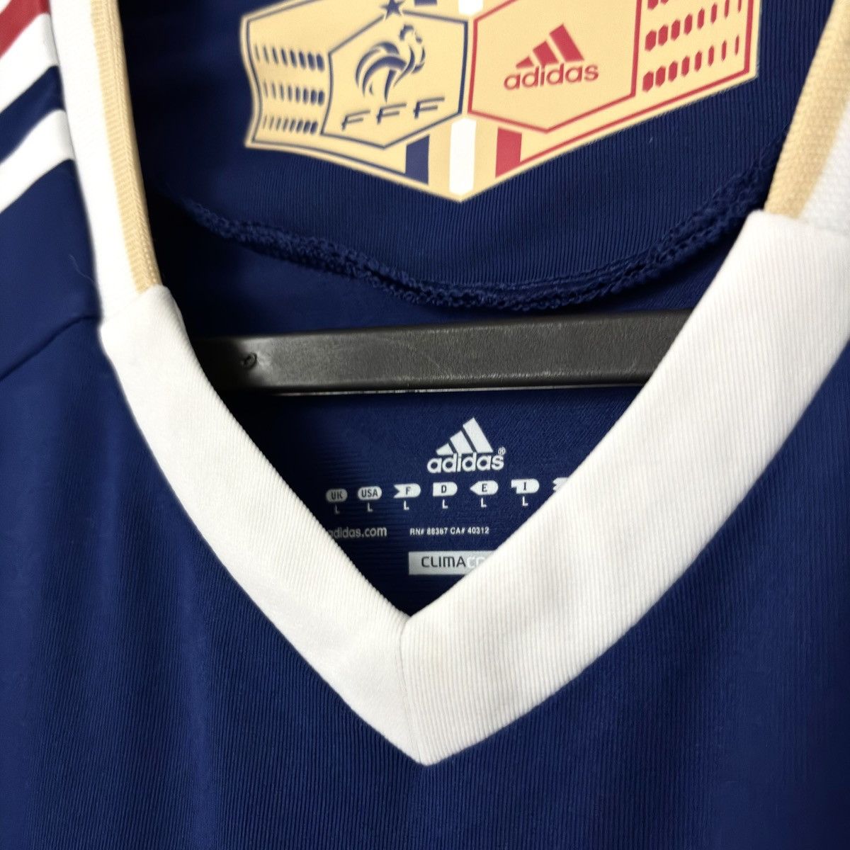 Adidas × Vintage 2010 2012 France Match Long Issue Adidas Home Soccer Jersey Size US L / EU 52-54 / 3 - 7 Thumbnail