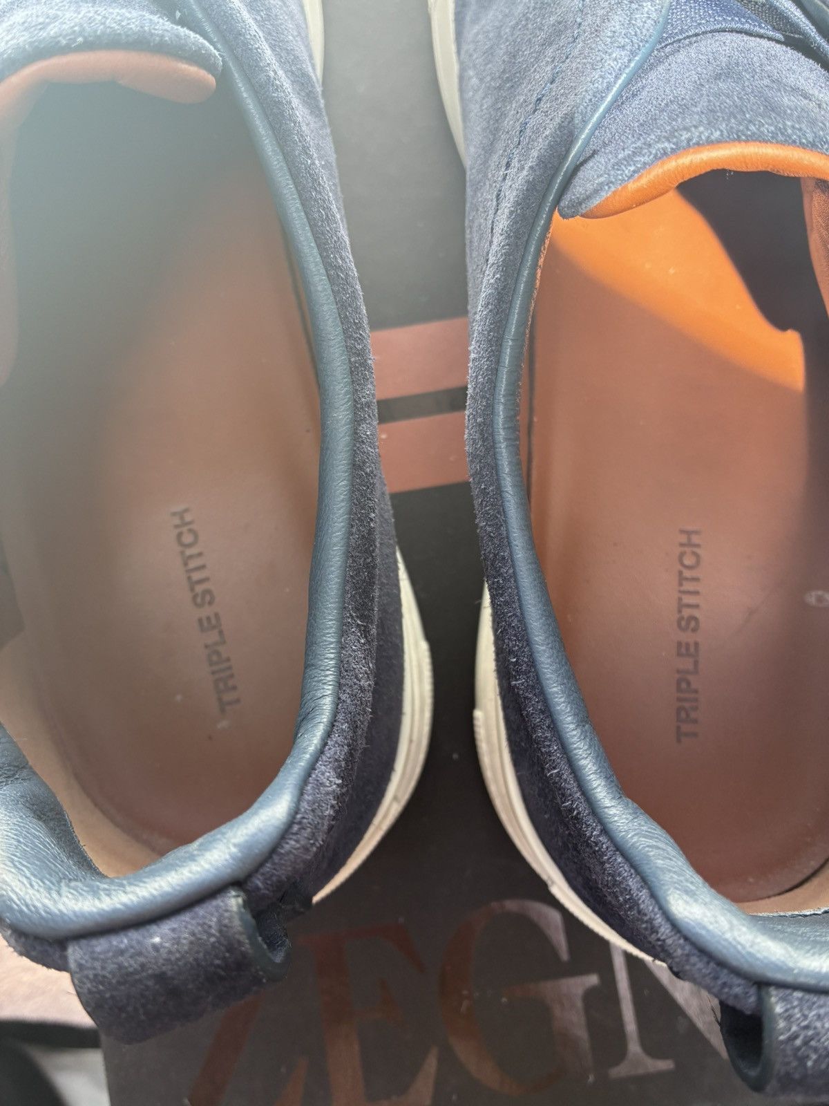 Ermenegildo Zegna Zegna blue suede triple stitch uk 10.5 eu 44.5 Size US 11.5 / EU 44-45 - 6 Thumbnail