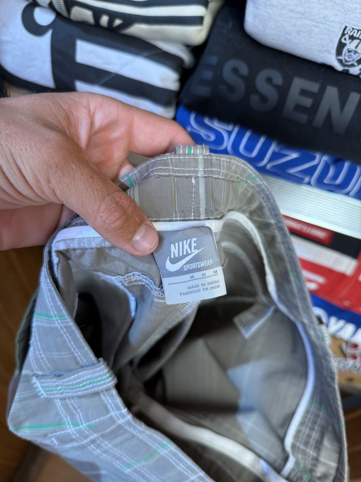 Japanese Brand Nike Vintage Shorts Mini Swoosh Japanese Drill Baggy Hype Size US 34 / EU 50 - 8 Thumbnail