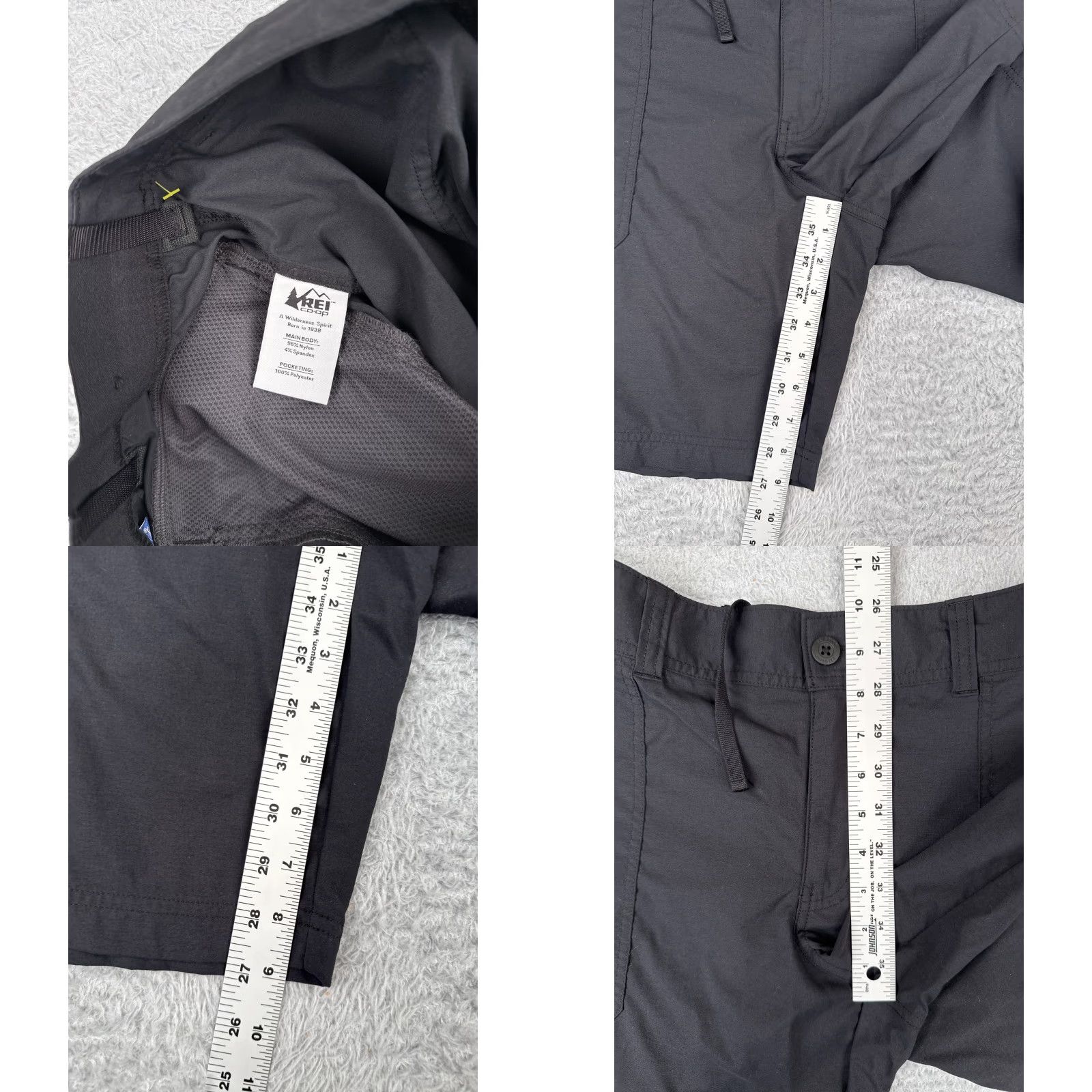 Vintage REI Women Shorts Cargo 14 Black Nylon Blend Pockets Hiking Camp Casual 32x9 Adult Women 14 Black REI Shorts Size 36" / US 14 / IT 50 - 8 Thumbnail