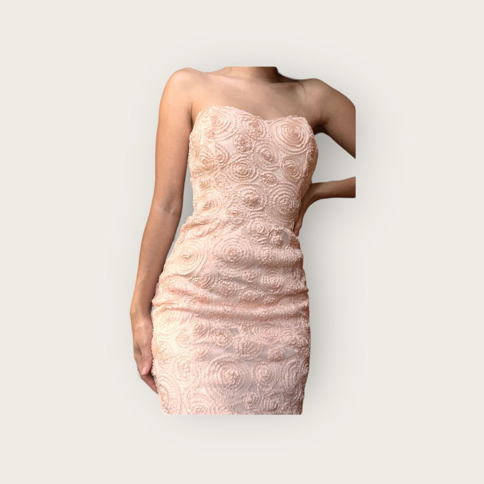 Vintage Lush | Vintage Y2K Rosette Strapless Formal Dress | Small Size S / US 4 / IT 40 - 6 Thumbnail
