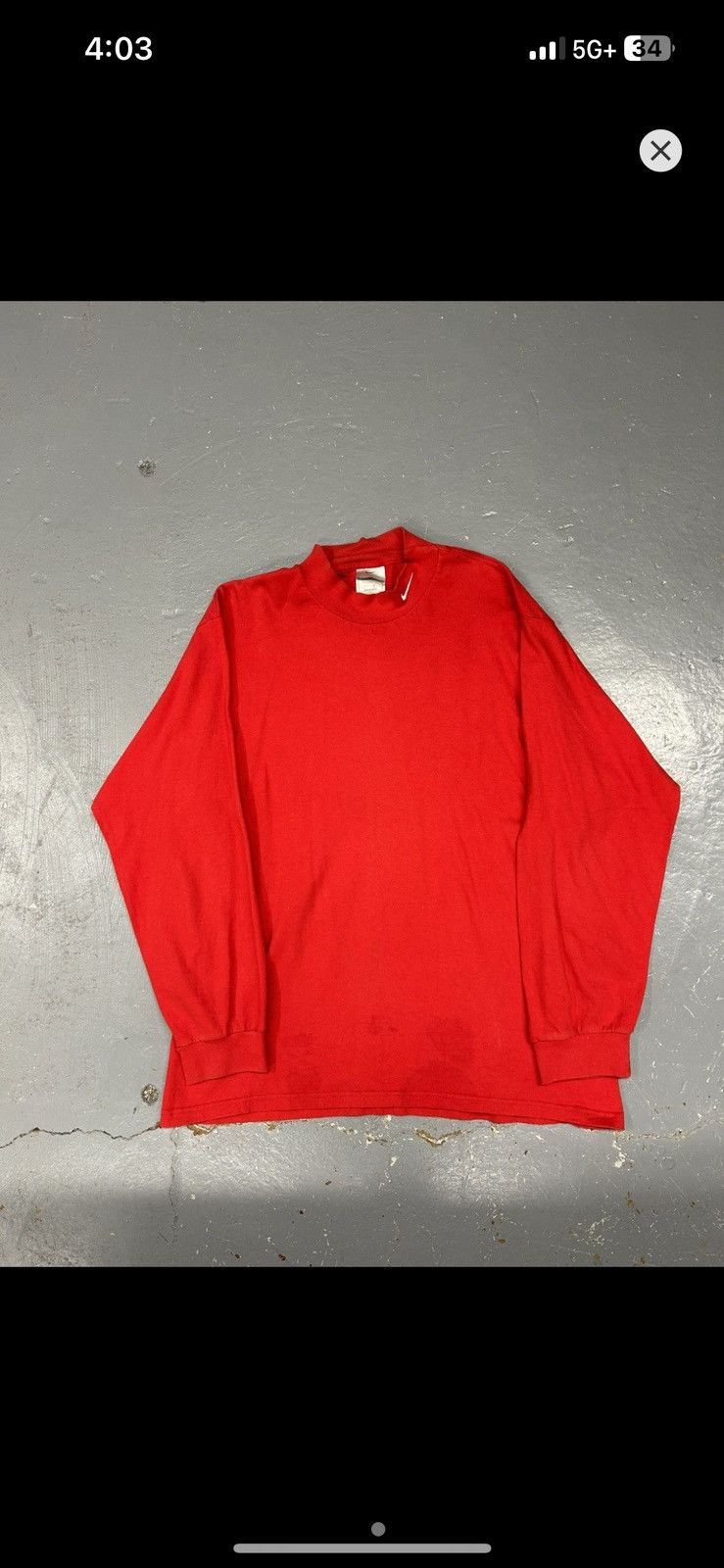 Nike × Vintage Crazy Vintage Y2K Essential Nike Mockneck Shirt Longsleeve Size US L / EU 52-54 / 3 - 1 Thumbnail