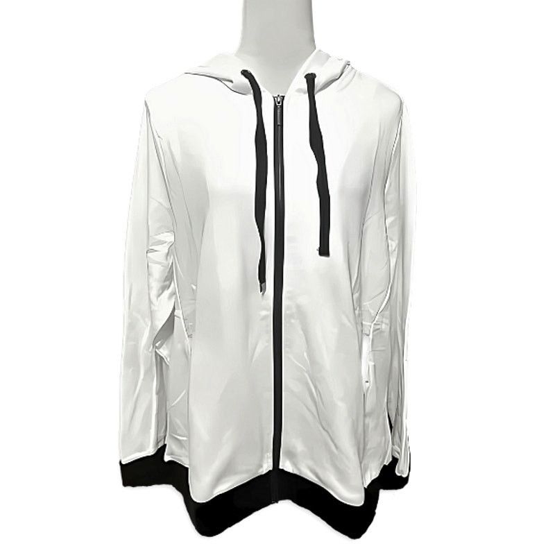 Other Societie Plus Hoodie Jacket Full Front Zip-Up White 18 NWOT Size XXL / US 16-18 / IT 52-54 - 3 Thumbnail