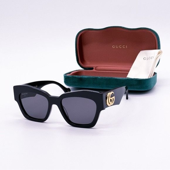 Gucci NEW GUCCI SUNGLASSES GG1422S 001 WOMEN SQUARE BLACK EYEWEAR Size ONE SIZE - 1 Thumbnail