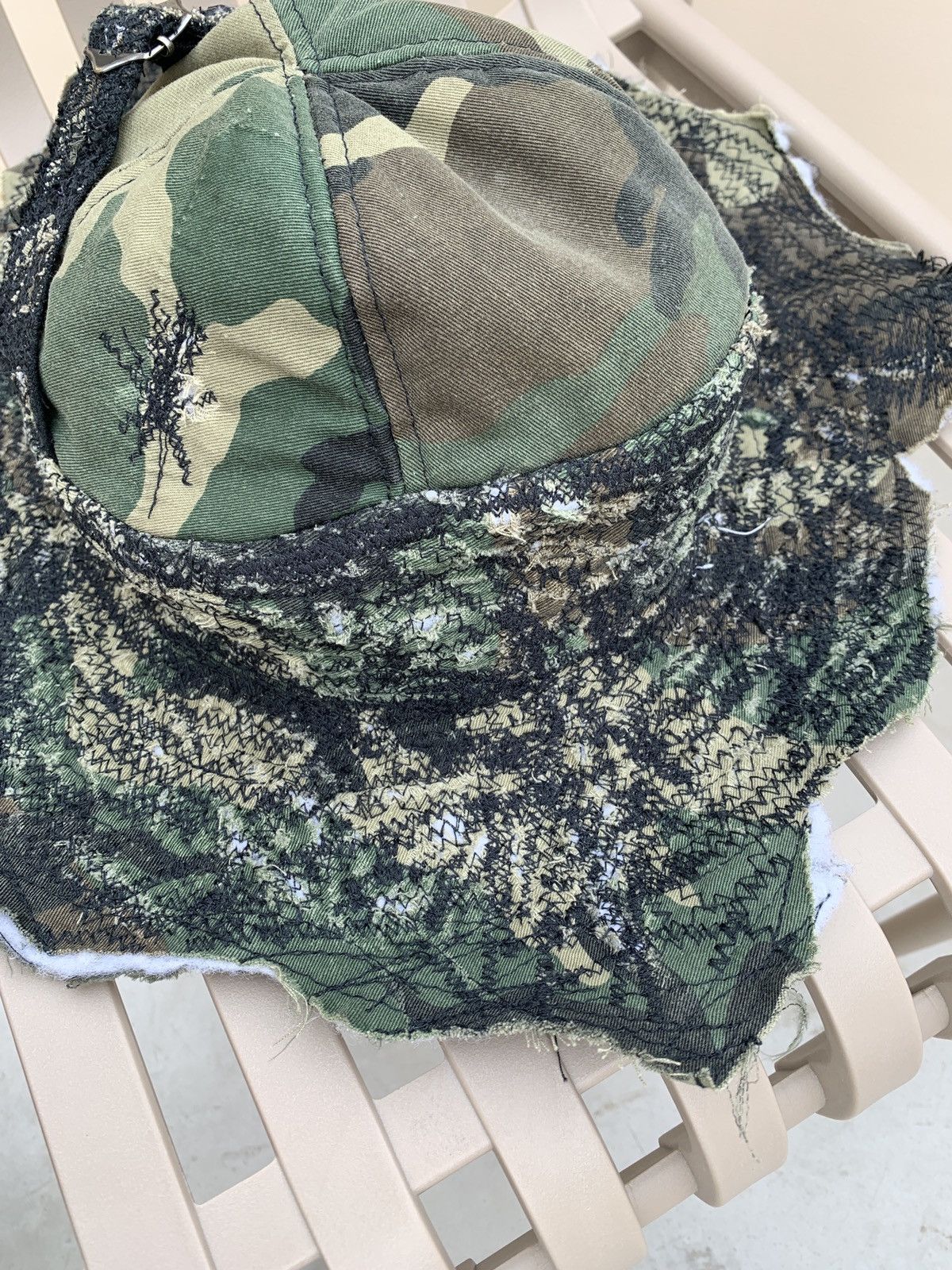 Vintage Kapital Style Camo Patchwork Bucket Hat Vintage Military Size ONE SIZE - 3 Thumbnail