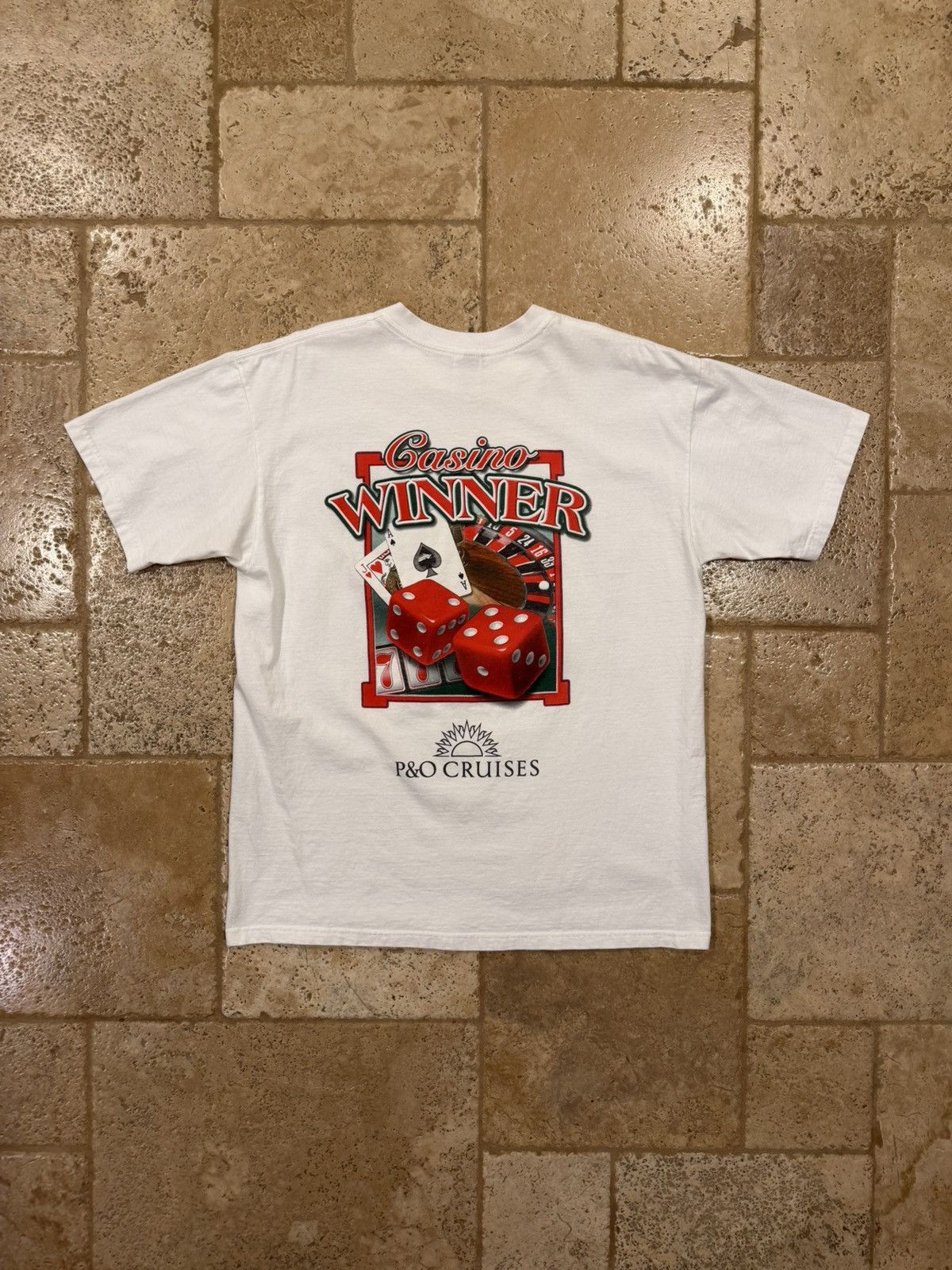 Vintage Vintage Player’s Club Casino Winner White T-Shirt Size US L / EU 52-54 / 3 - 8 Thumbnail