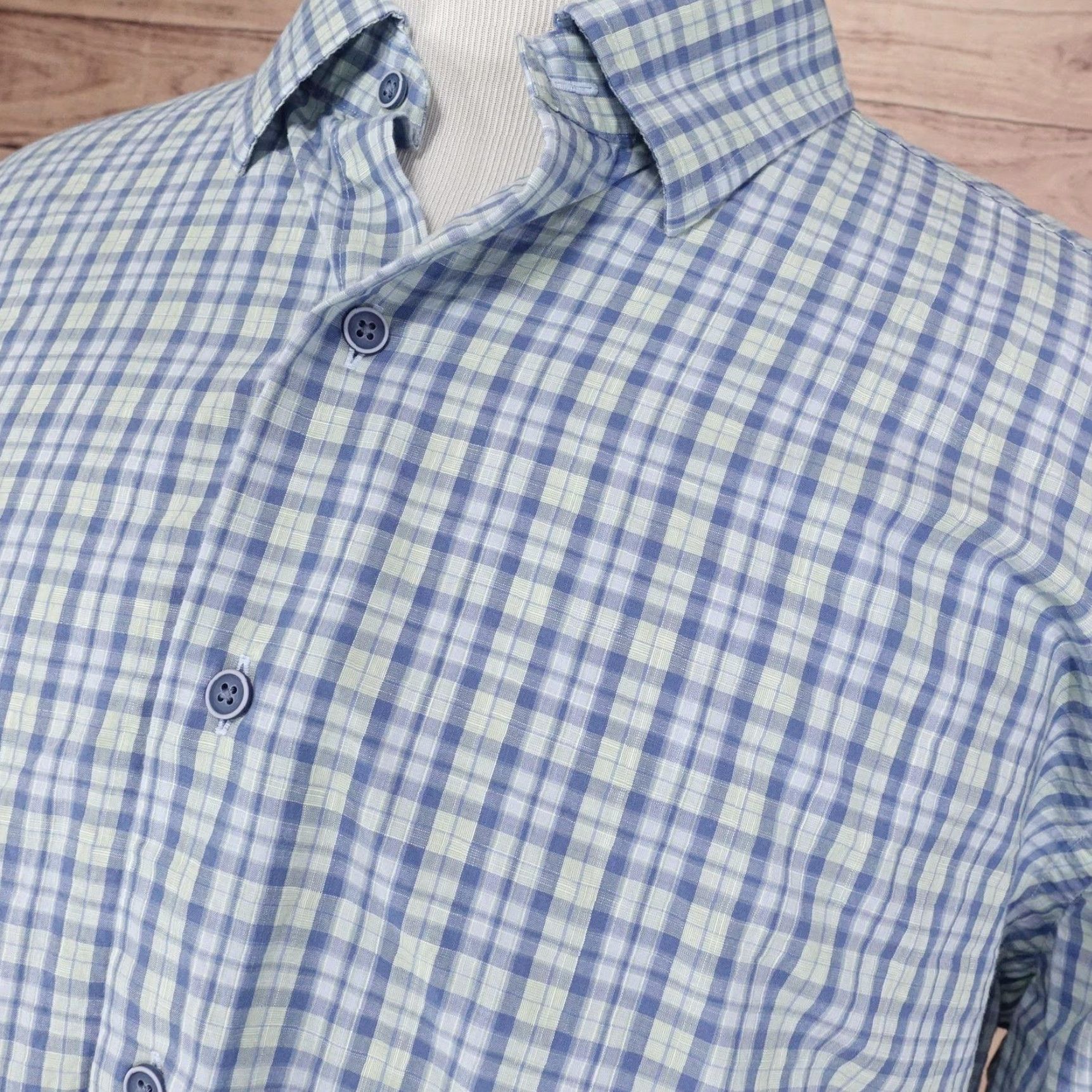 David Donahue VINTAGE David Donahue Shirt Mens 2XL Blue Green Plaid Button Down Long Sleeve Shirt Mens 2XL Blue Green Check Plaid Dress Shirt Size US XXL / EU 58 / 5 - 2 Thumbnail