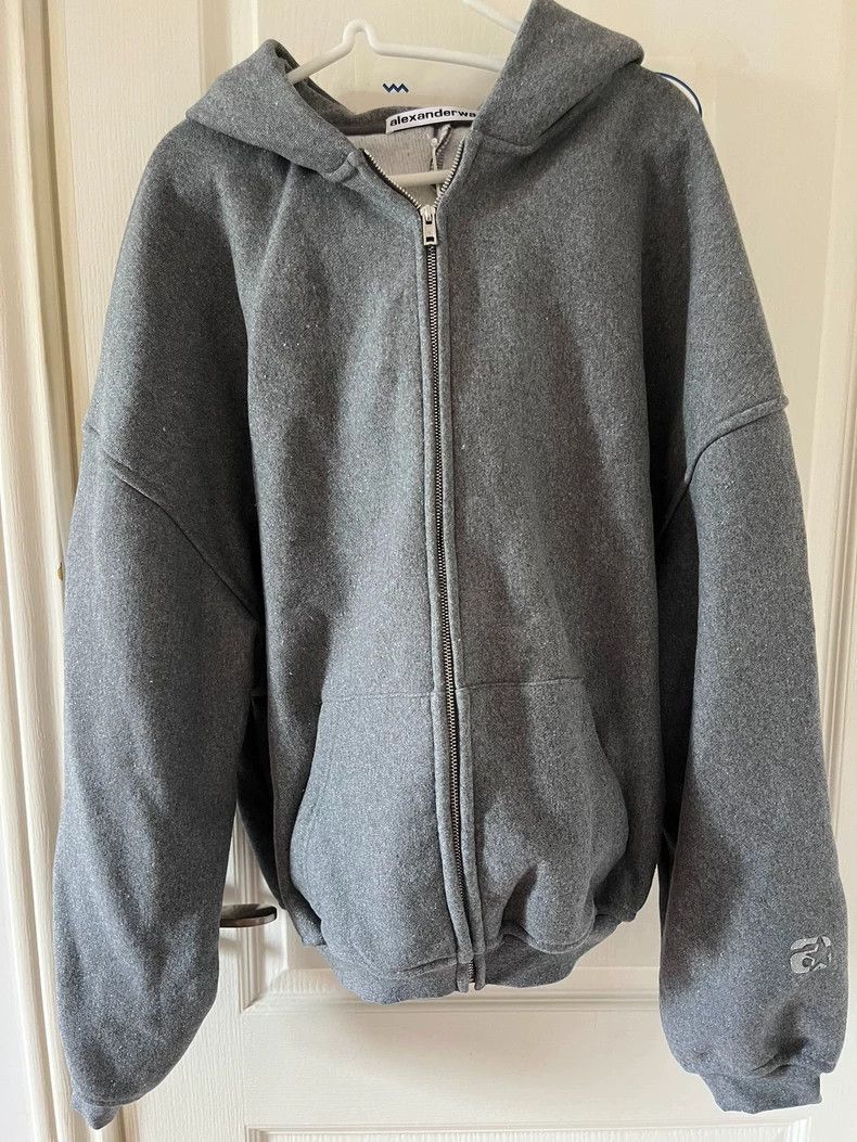 Alexander Wang Alexanderwang Sparkle Zip Hoodie- Size XS / US 0-2 / IT 36-38 - 3 Thumbnail
