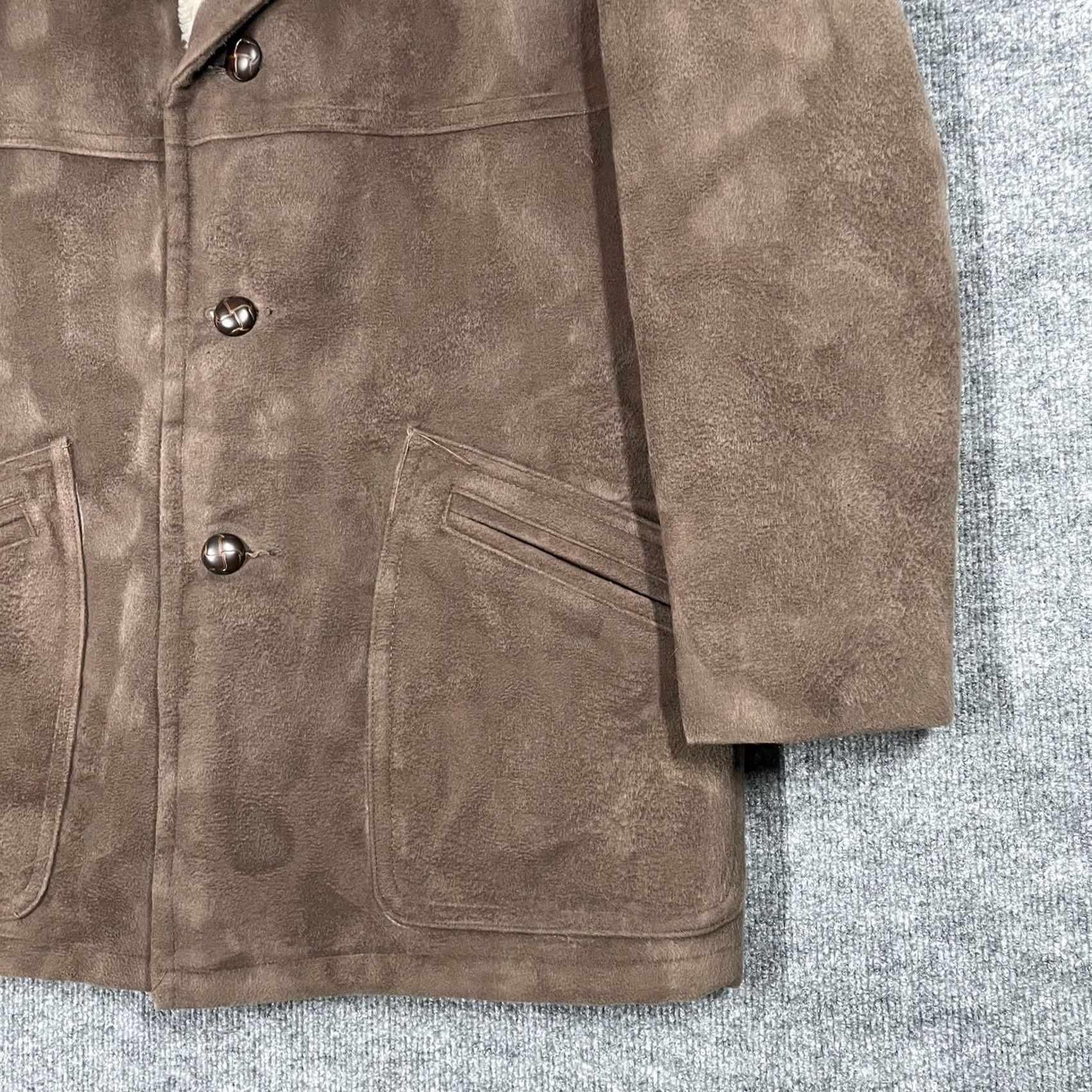 Vintage VINTAGE Casualcraft 60s Heavy Coat Jacket Brushed Cotton Suede Cotton Brown 1960s Casual Mens Girls Boys 42 Regular Size US XS / EU 42 / 0 - 4 Thumbnail