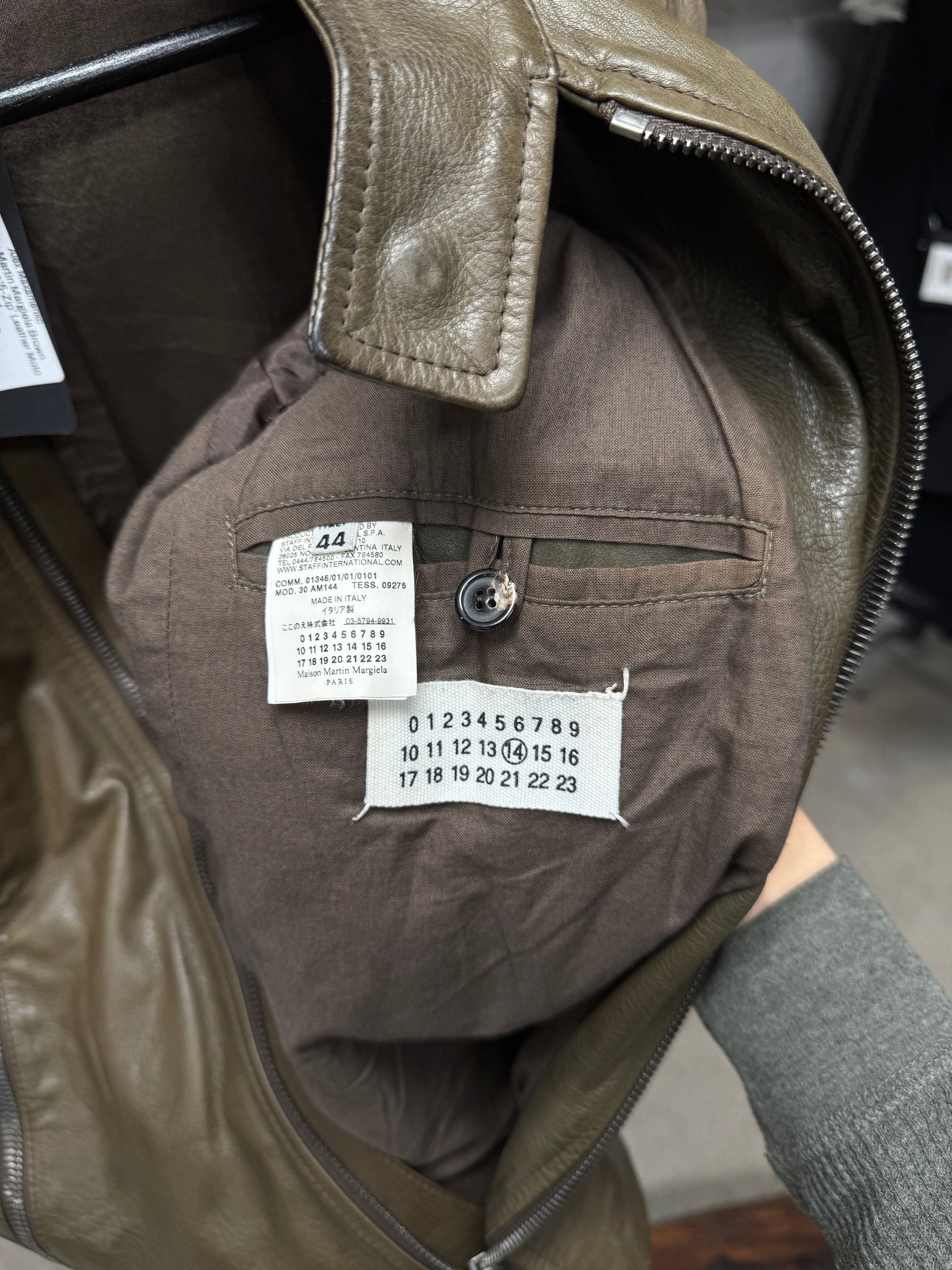 Maison Margiela Maison Margiela ‘5-Zip’ Brown Calfskin Leather Jacket Size US S / EU 44-46 / 1 - 4 Thumbnail