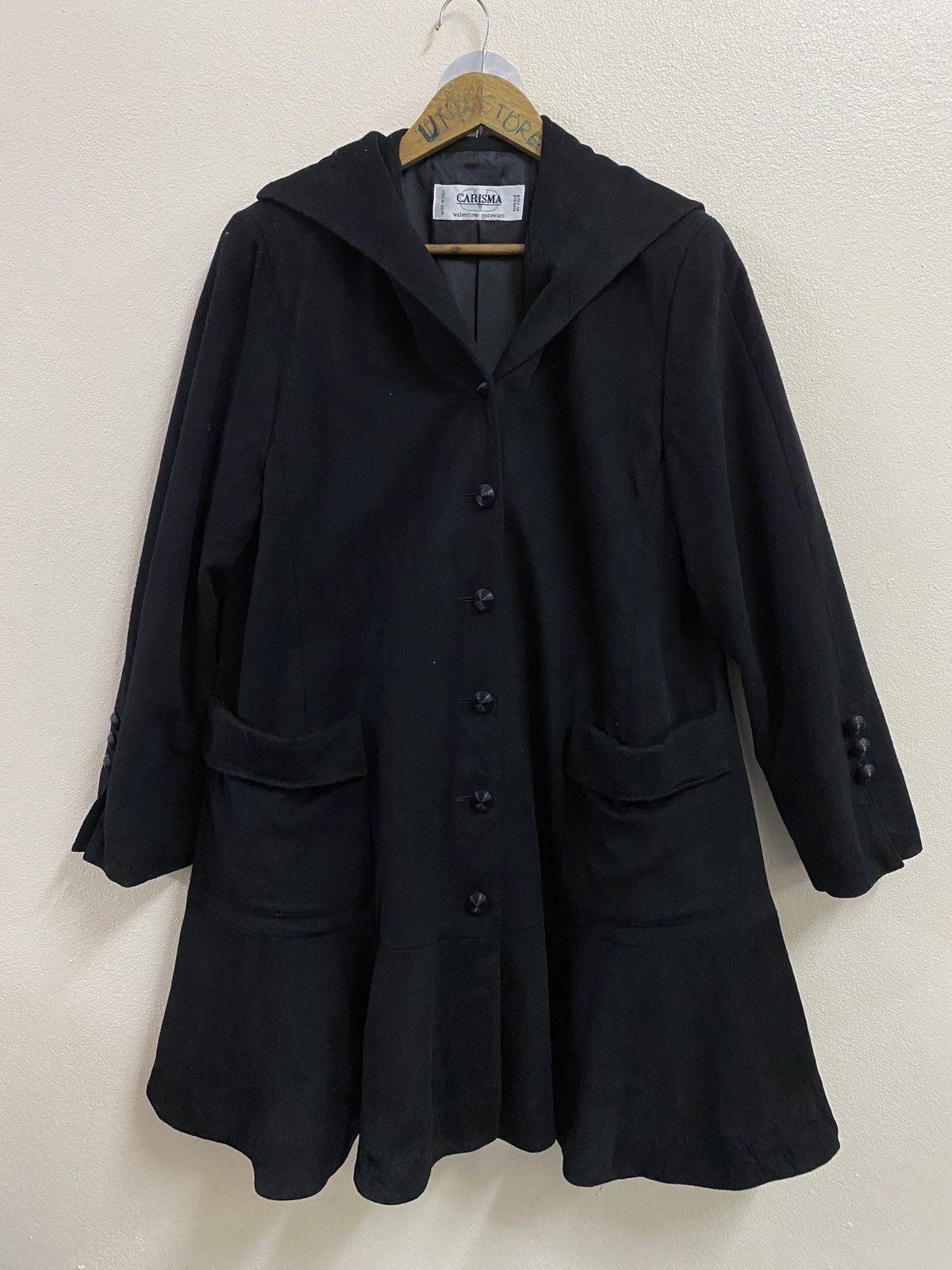 Valentino Vtg Valentino Garavani Lana Wool Coat Giaccone Jacket Black Size M / US 6-8 / IT 42-44 - 1 Thumbnail