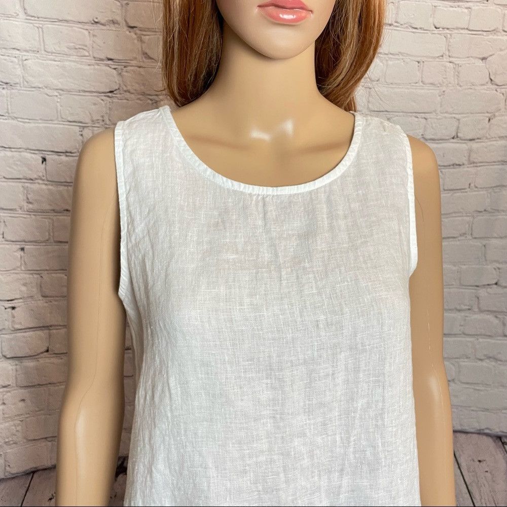 Other NWT New Terzo Millennio White Linen Eyelet Peplum Top Made Size S / US 4 / IT 40 - 2 Thumbnail