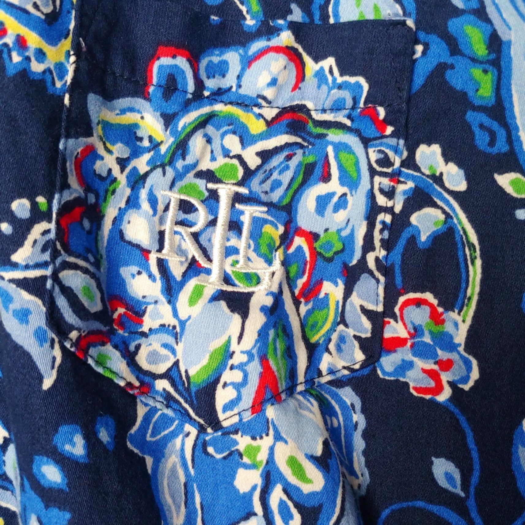 Ralph Lauren VINTAGE Lauren by Ralph Lauren Shirt Dress Womens Medium Navy Blue Paisley Button Collar Size M / US 6-8 / IT 42-44 - 3 Thumbnail