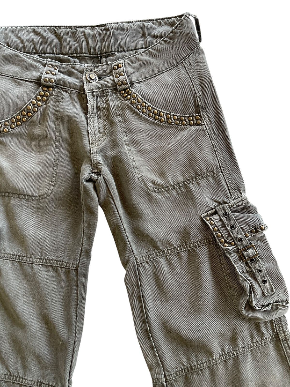Cook Jeans Y2K Studded Bondage Flare Cargo If Six Was Nine Pants Size 28" / US 6 / IT 42 - 4 Thumbnail