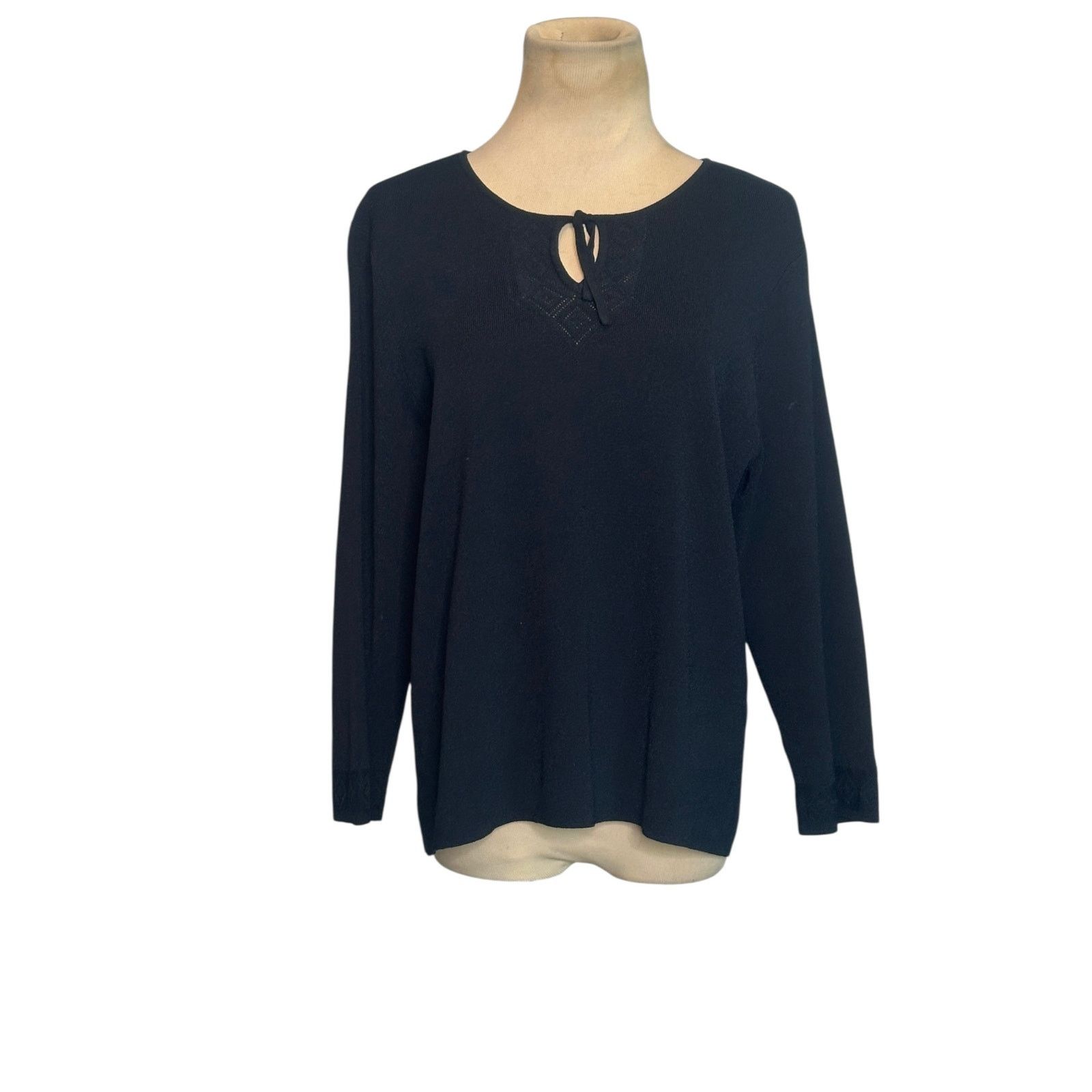 Liz Claiborne Liz Claiborne navy 3/4 sleeves knit sweater size Large Size L / US 10 / IT 46 - 1 Thumbnail