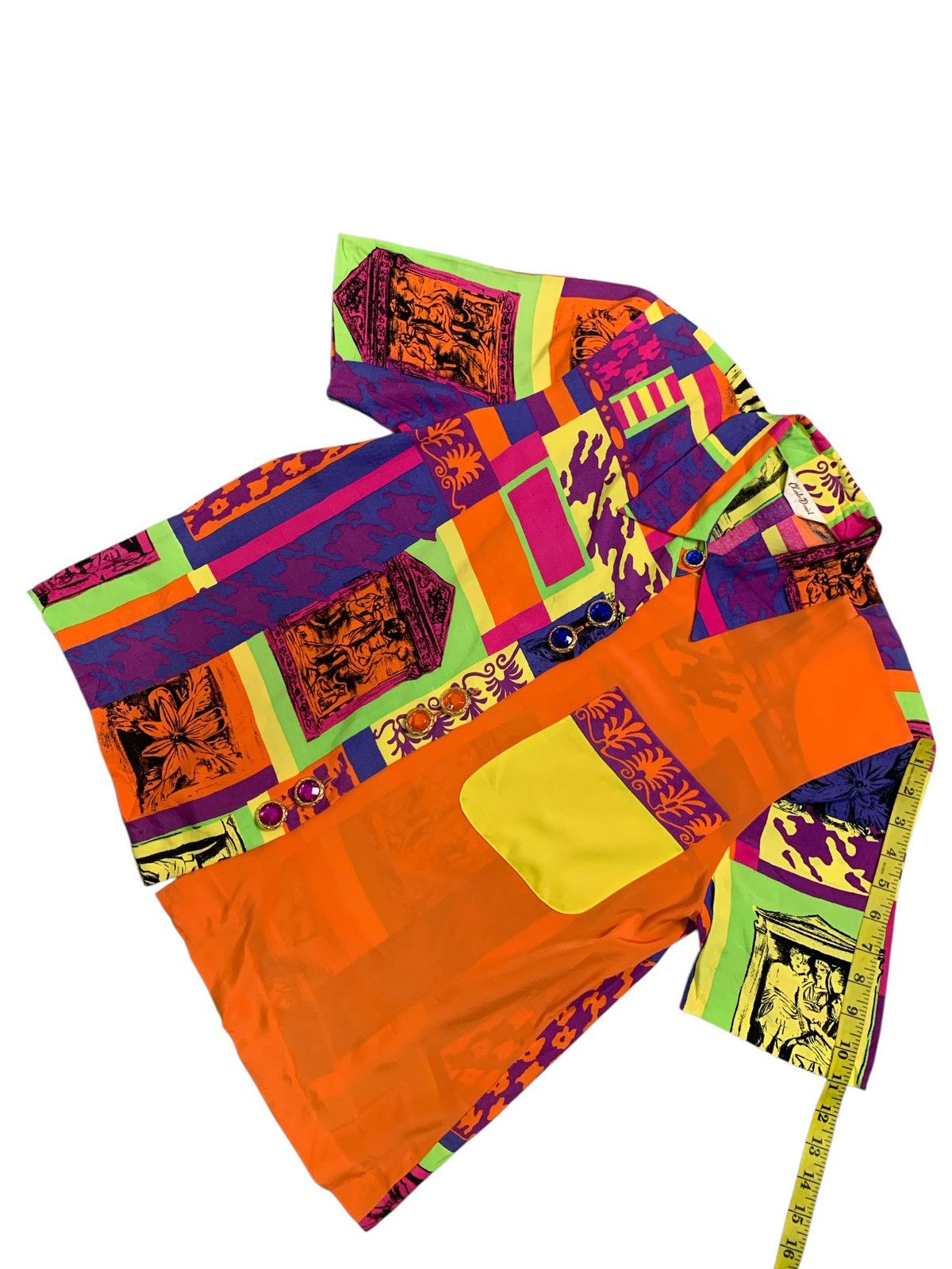 Complex Geometries Rare Design Vintage Charles Daniel 80’s Funky Pattern Blouse Size S / US 4 / IT 40 - 9 Thumbnail
