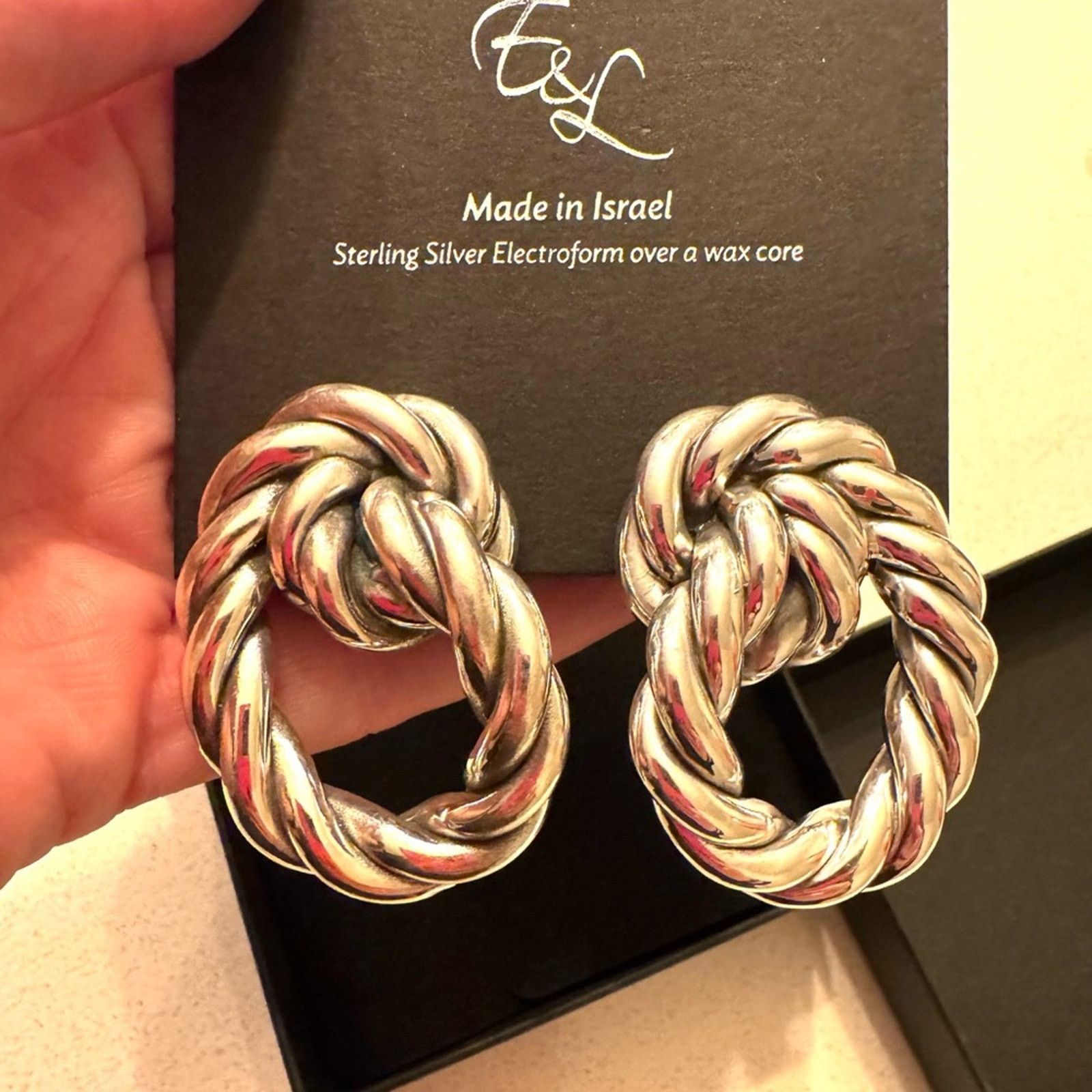 Other E&L Silver electroform Twisted Hoop Earrings Size ONE SIZE - 11 Thumbnail