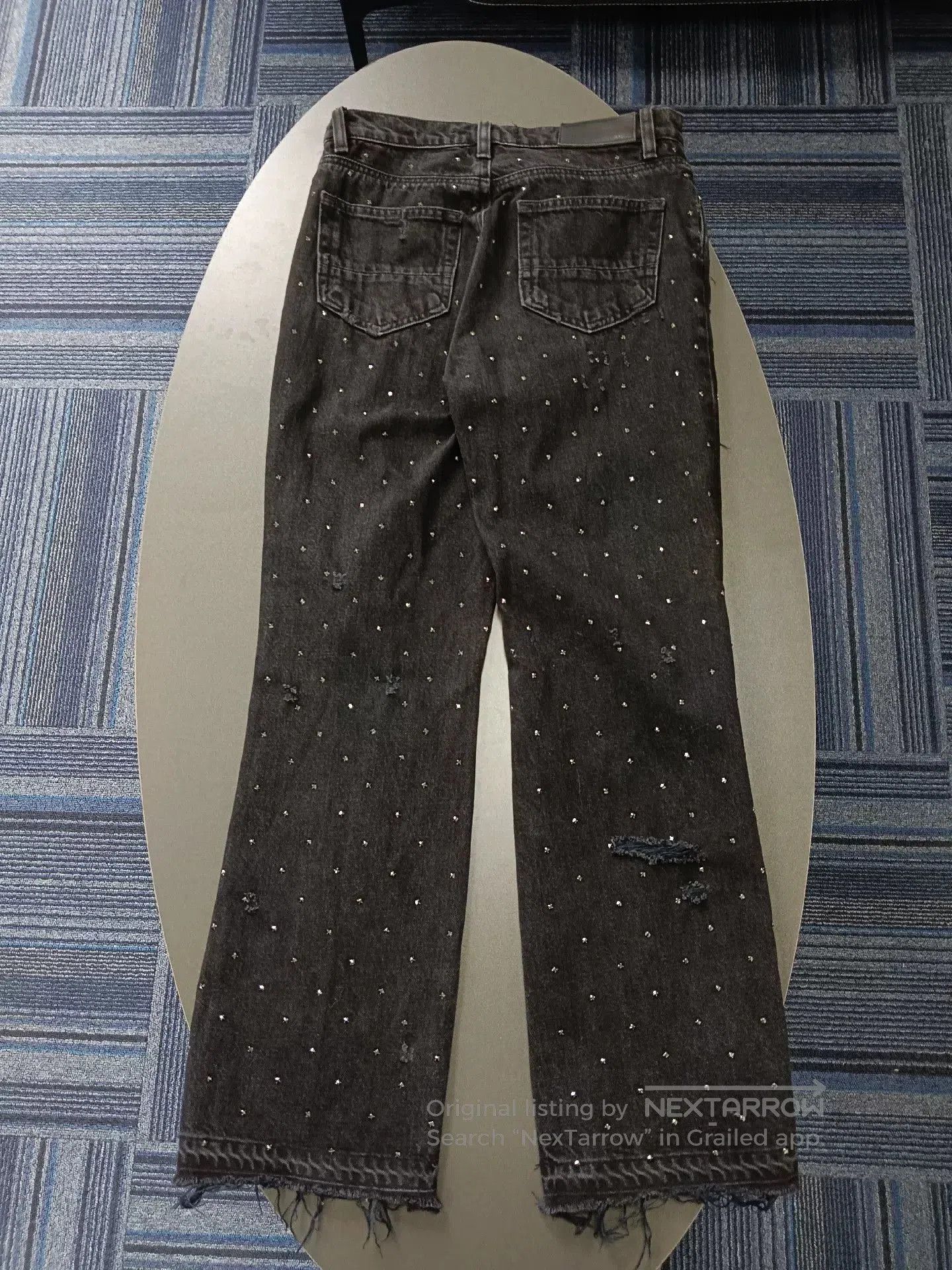 Amiri amiri distressed denim pants with rhinestones. Size US 27 - 2 Thumbnail