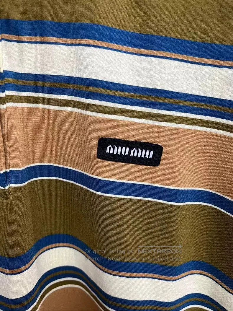 Miu Miu Miumiu Striped Long Sleeve Polo Shirt. Size US S / EU 44-46 / 1 - 3 Thumbnail