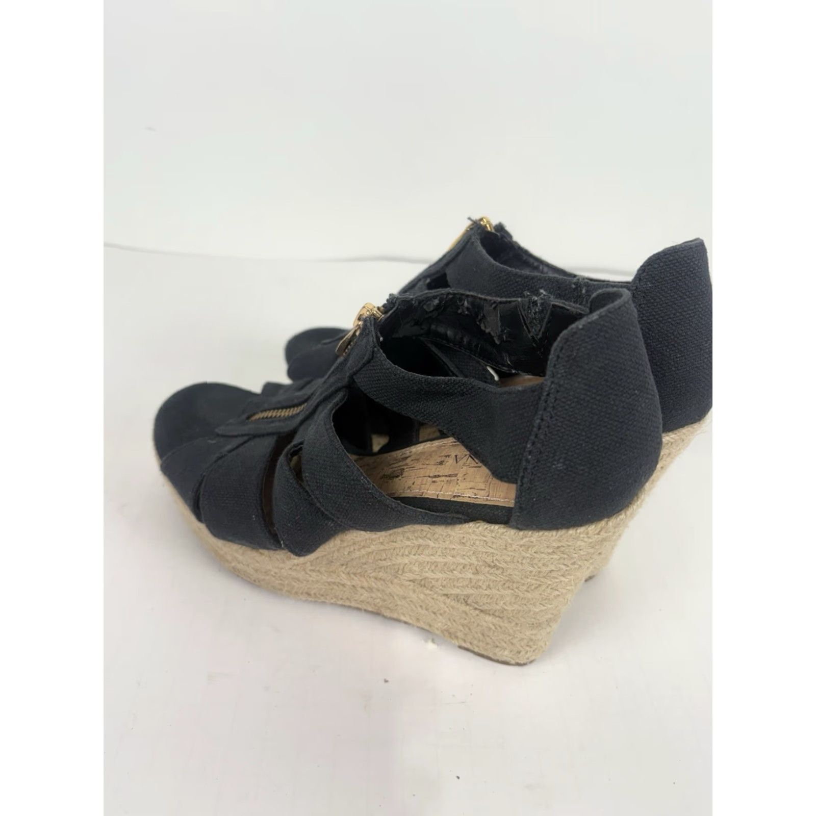 Merona Merona Black Espadrille Wedge Heels Womens Size 6.5 Open Toe Casual Summer Size US 7 / IT 37 - 2 Thumbnail