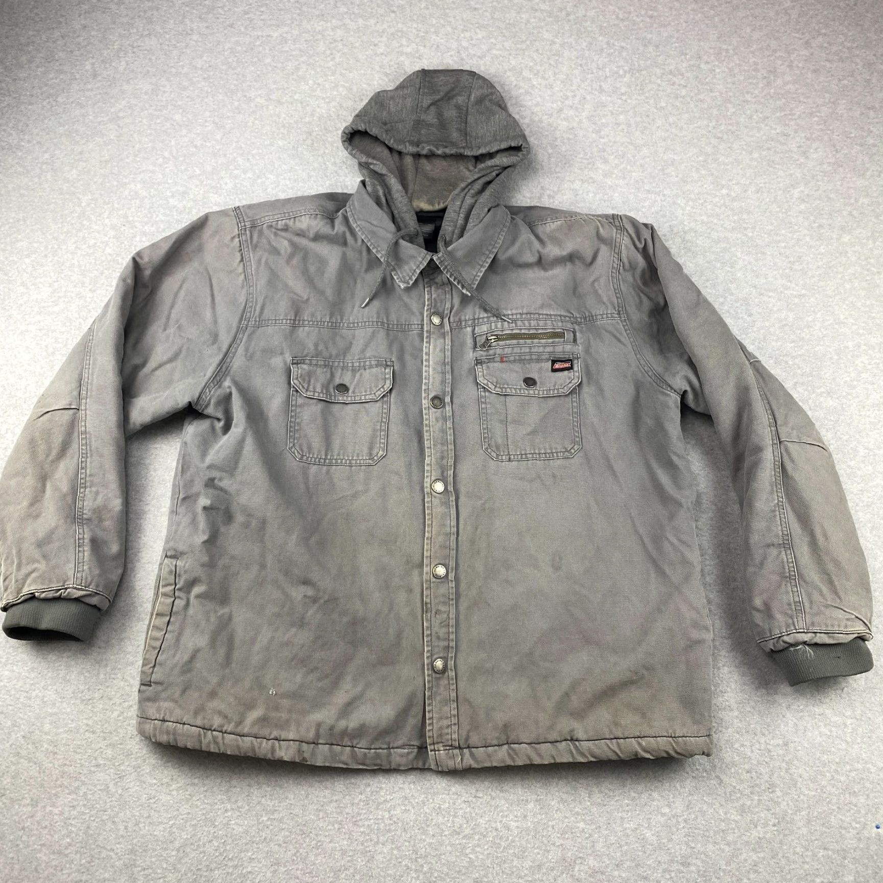 Dickies Dickies Work Jacket Mens 3XL Gray Full Zip Lined Quilted Heavy Size US XXL / EU 58 / 5 - 2 Thumbnail