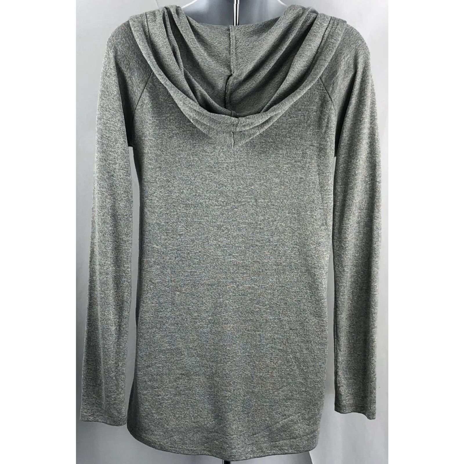 Vintage City Streets Hoodie Women S Gray Love Rules Knit Lightweight Active Yoga Pullover V-Neck Hi-Lo Hem Summer Spring Fall Winter 55% rayon 45% poly Size S / US 4 / IT 40 - 3 Thumbnail