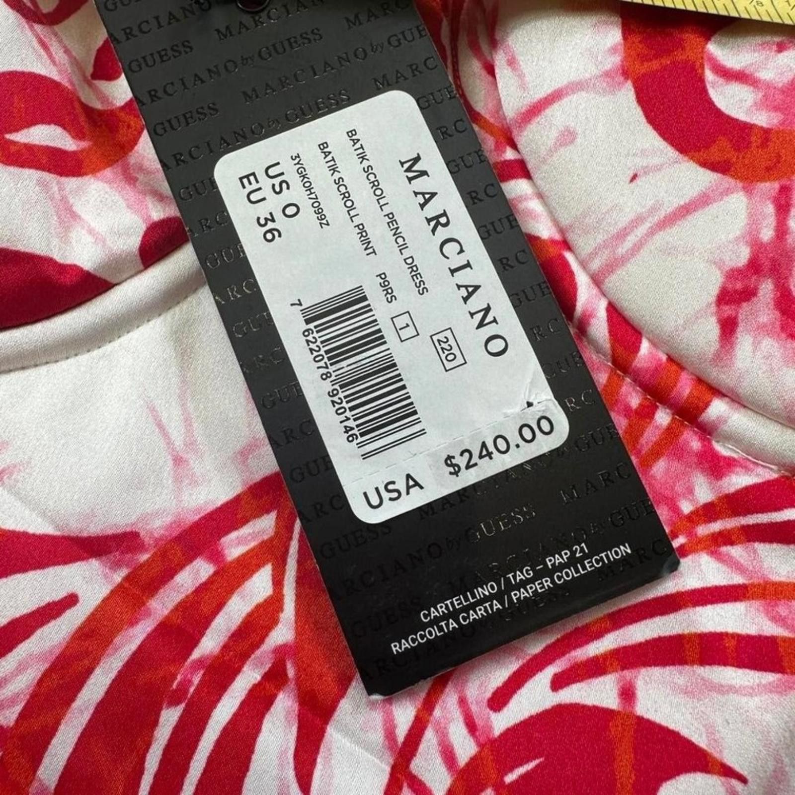 Georges Marciano NWT Marciano Batik Scroll Pencil Dress 0 Womens Floral Zip Size S / US 4 / IT 40 - 3 Thumbnail