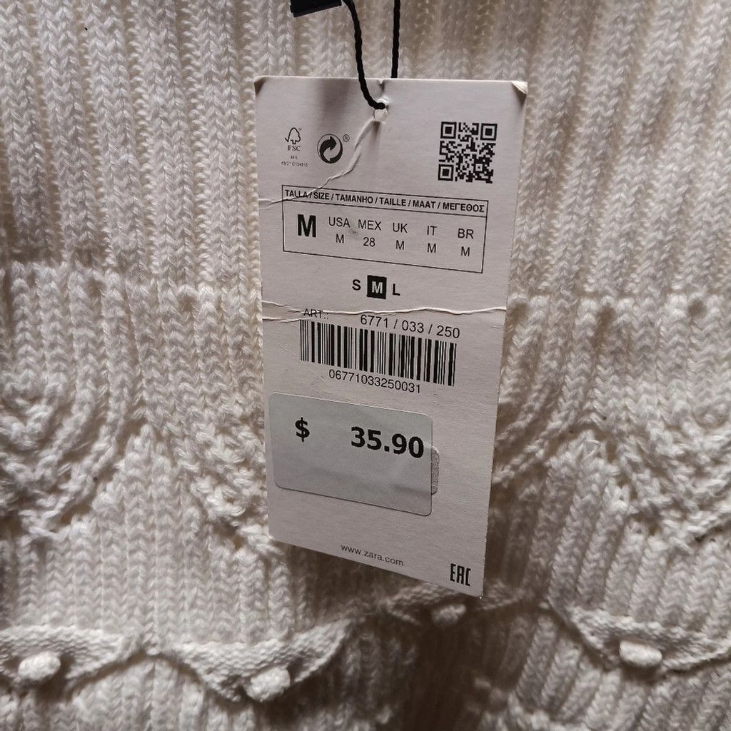Zara NWT ZARA Ruffled Knit Flutter Sleeve Top Size M / US 6-8 / IT 42-44 - 9 Thumbnail