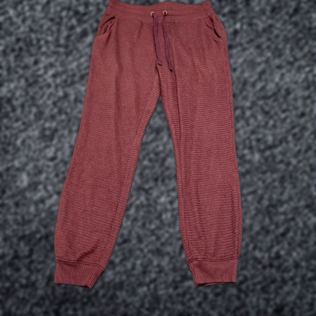 Vintage VINTAGE Sonoma Goods for Life Oekotex Waffle Knit Jogger Pajama Pants Womens S Burgundy Size 28" / US 6 / IT 42 - 1 Thumbnail