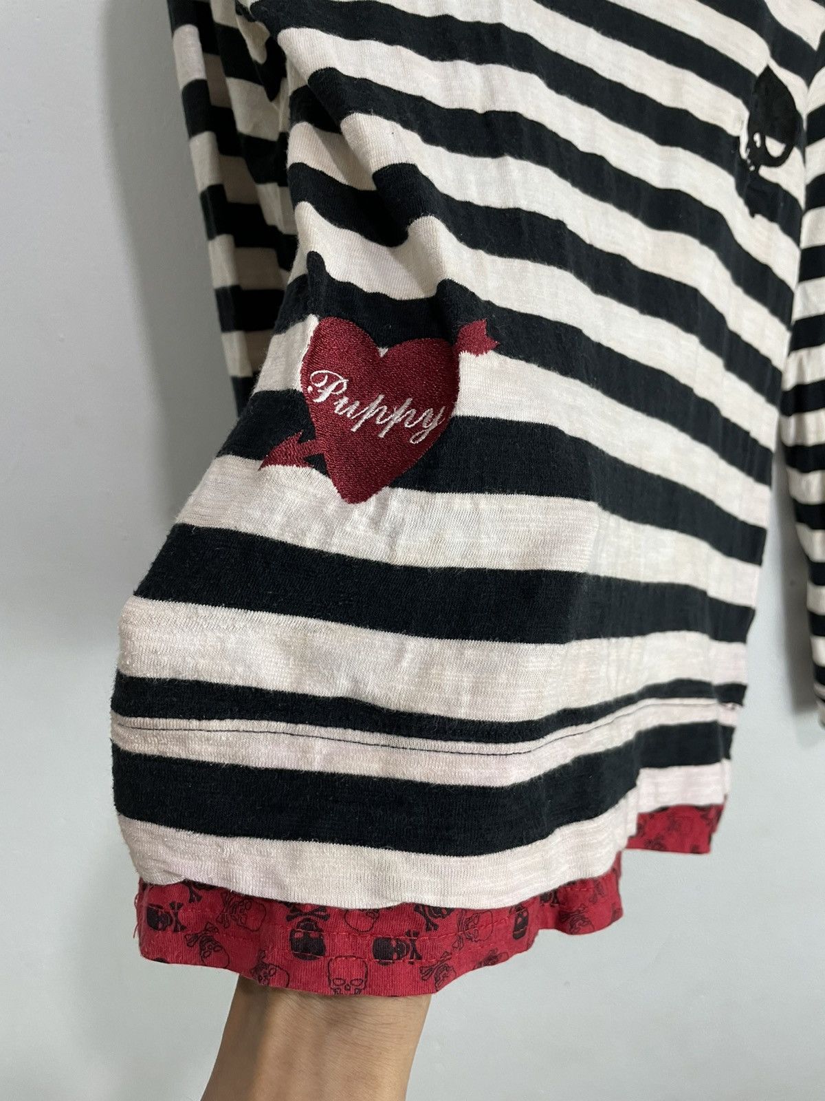 If Six Was Nine Japanese Gothic Double Layer LongSleeve striped Style Size L / US 10 / IT 46 - 2 Thumbnail