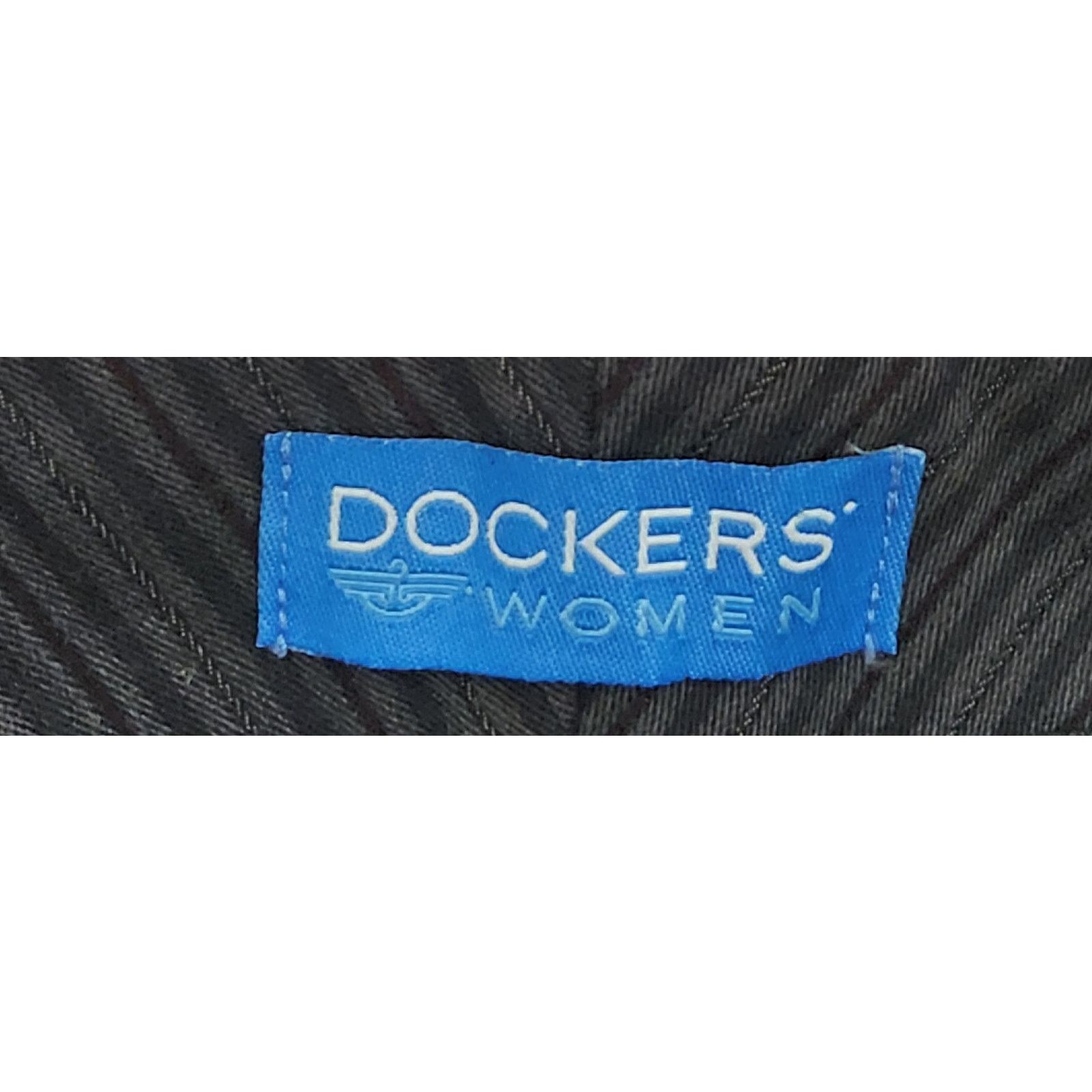 Dockers Dockers Women Black Charcoal Pinstripe Favorite Fit Pants 12 Size 31" - 4 Thumbnail
