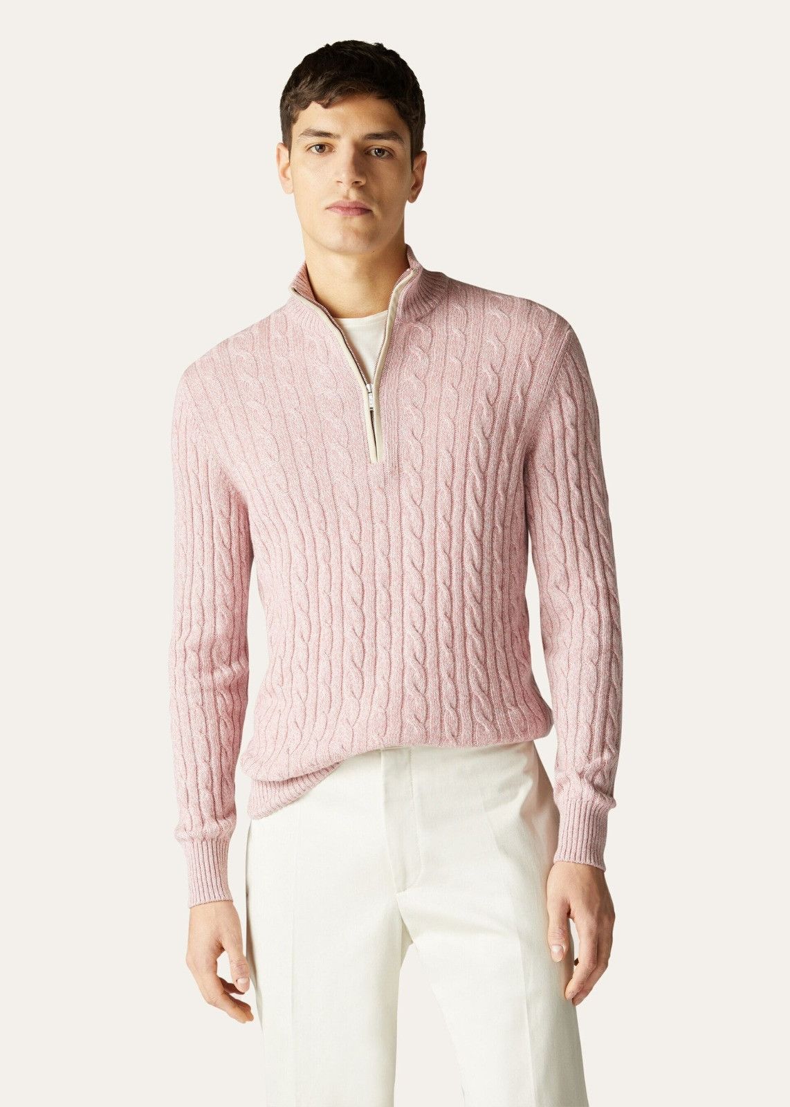 Loro Piana o1srvl11e1224 Baby Cashmere Half Zip Sweater in Light Pink Size US S / EU 44-46 / 1 - 2 Thumbnail