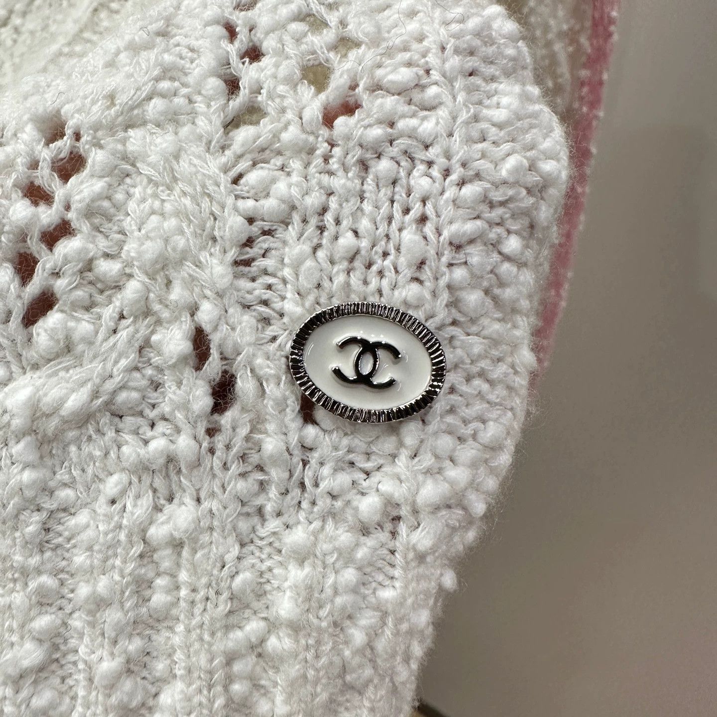 Chanel Chanel may702 24P Pink White Knit Sweater 38 Cotton Size S / US 4 / IT 40 - 6 Thumbnail